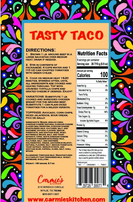 Carmie's Kitchen - Tasty Taco Soup Mix - Taco Tuesday Collection