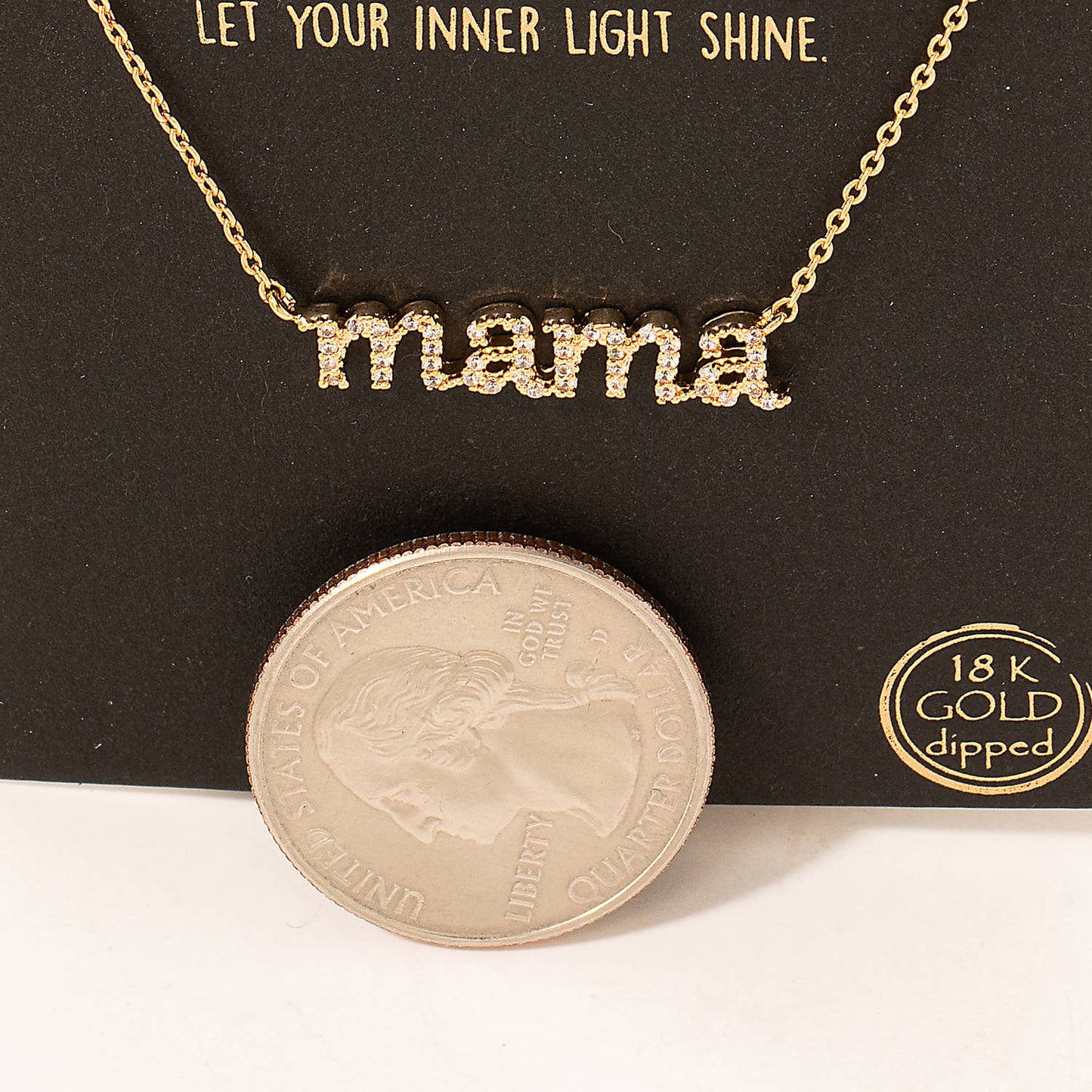 Pave Mama Pendant Necklace