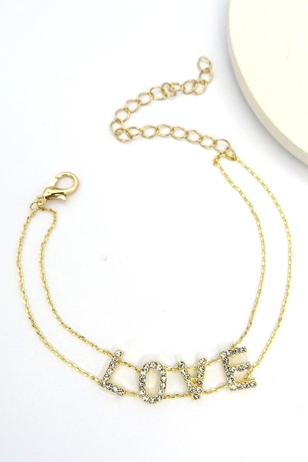 Love Rhinestone Bracelet