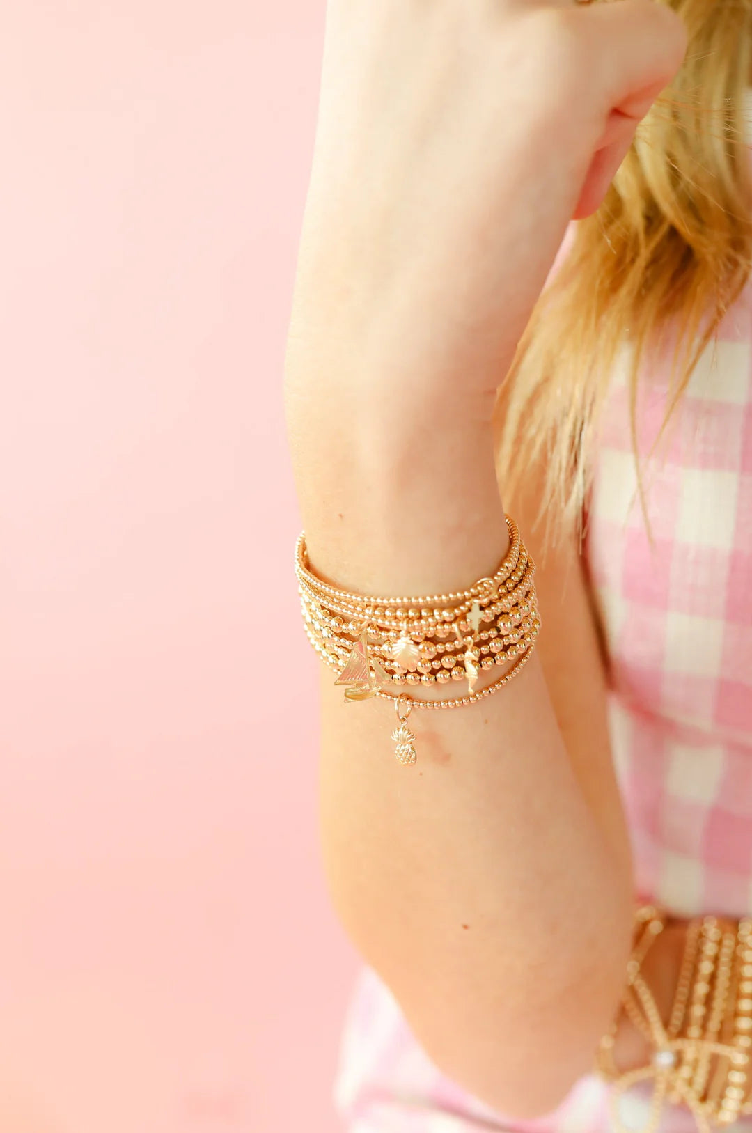Cross Gold Charm Bracelet