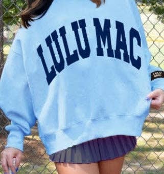 Girlie Girl Originals - Lulu Mac Sweatshirt Baby Blue/Navy