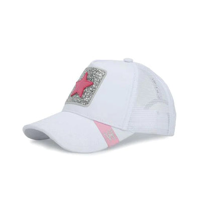 VH White & Pink Glitter Patch Hat