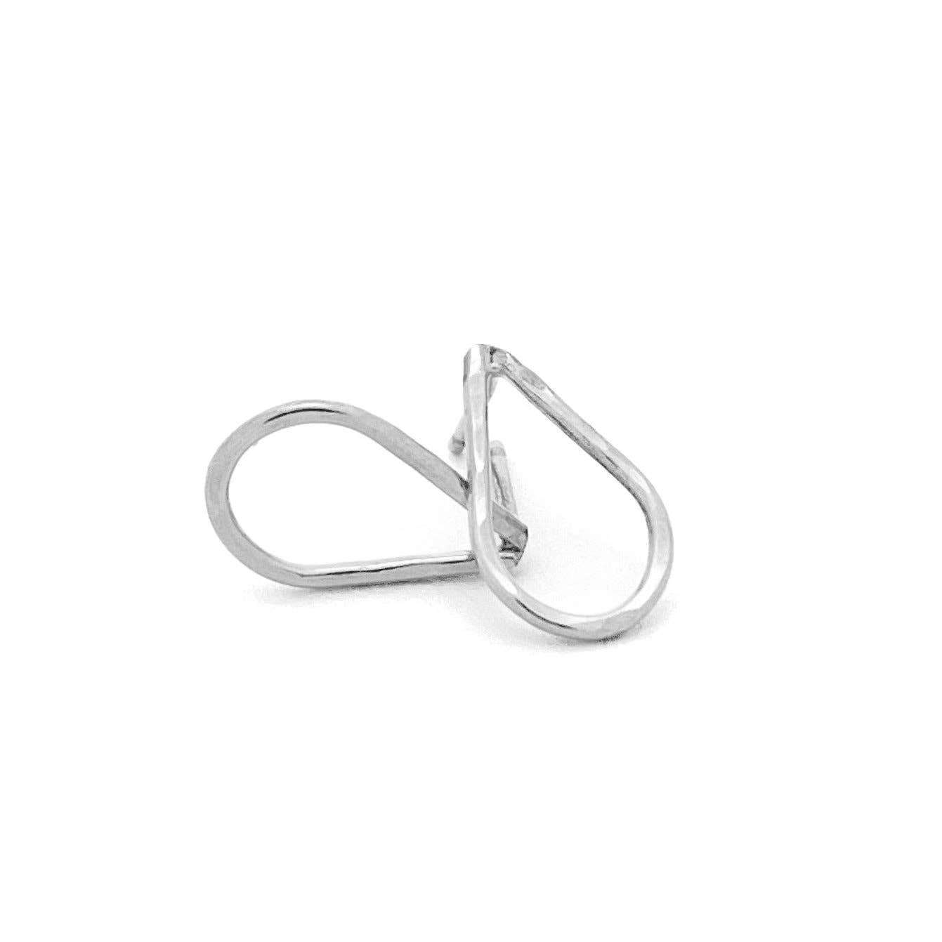 Barberry & Lace Handmade Jewelry - Hammered Teardrop Stud Earrings - Hypoallergenic, Minimalist