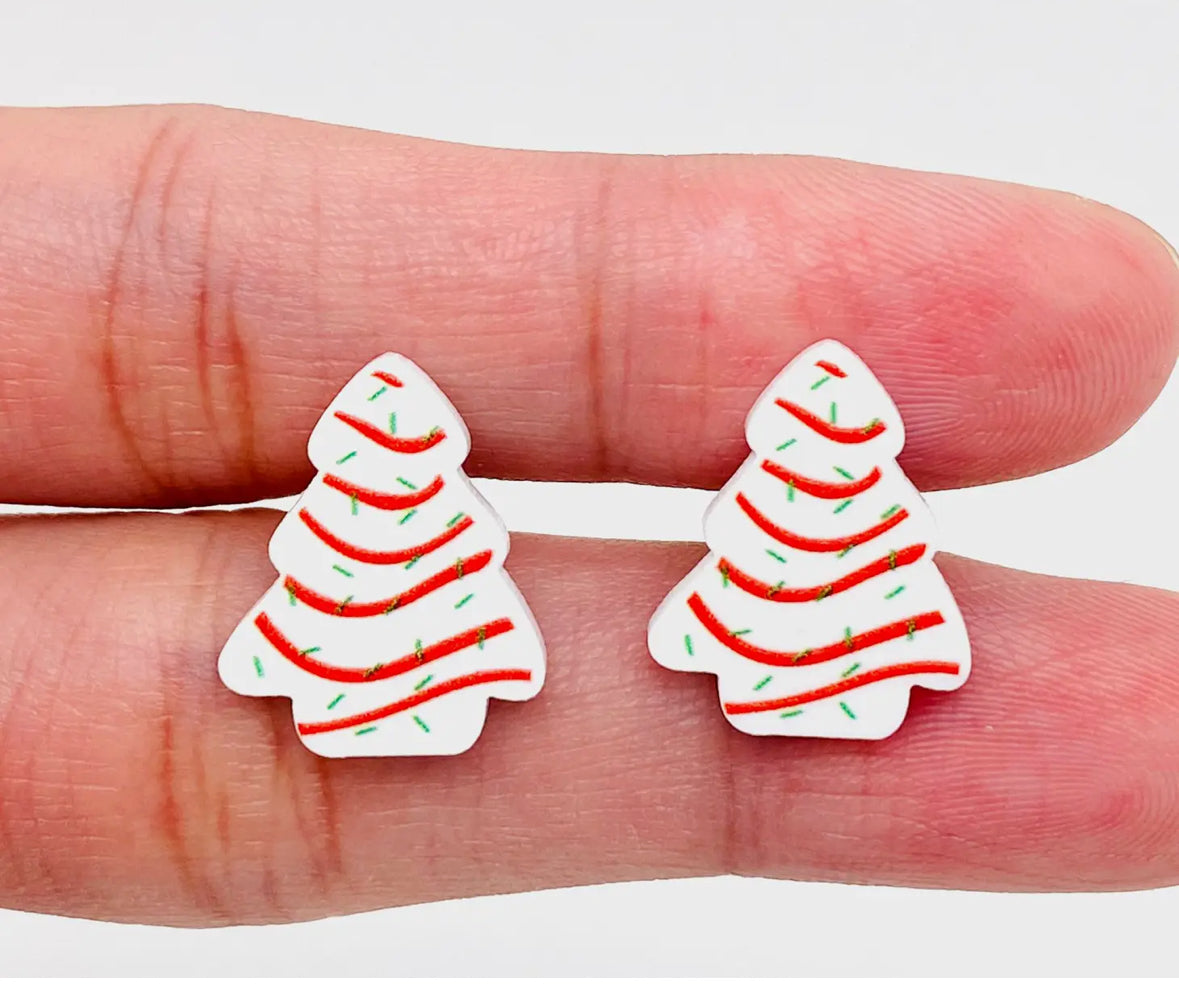 Christmas Tree Cake Stud Earring