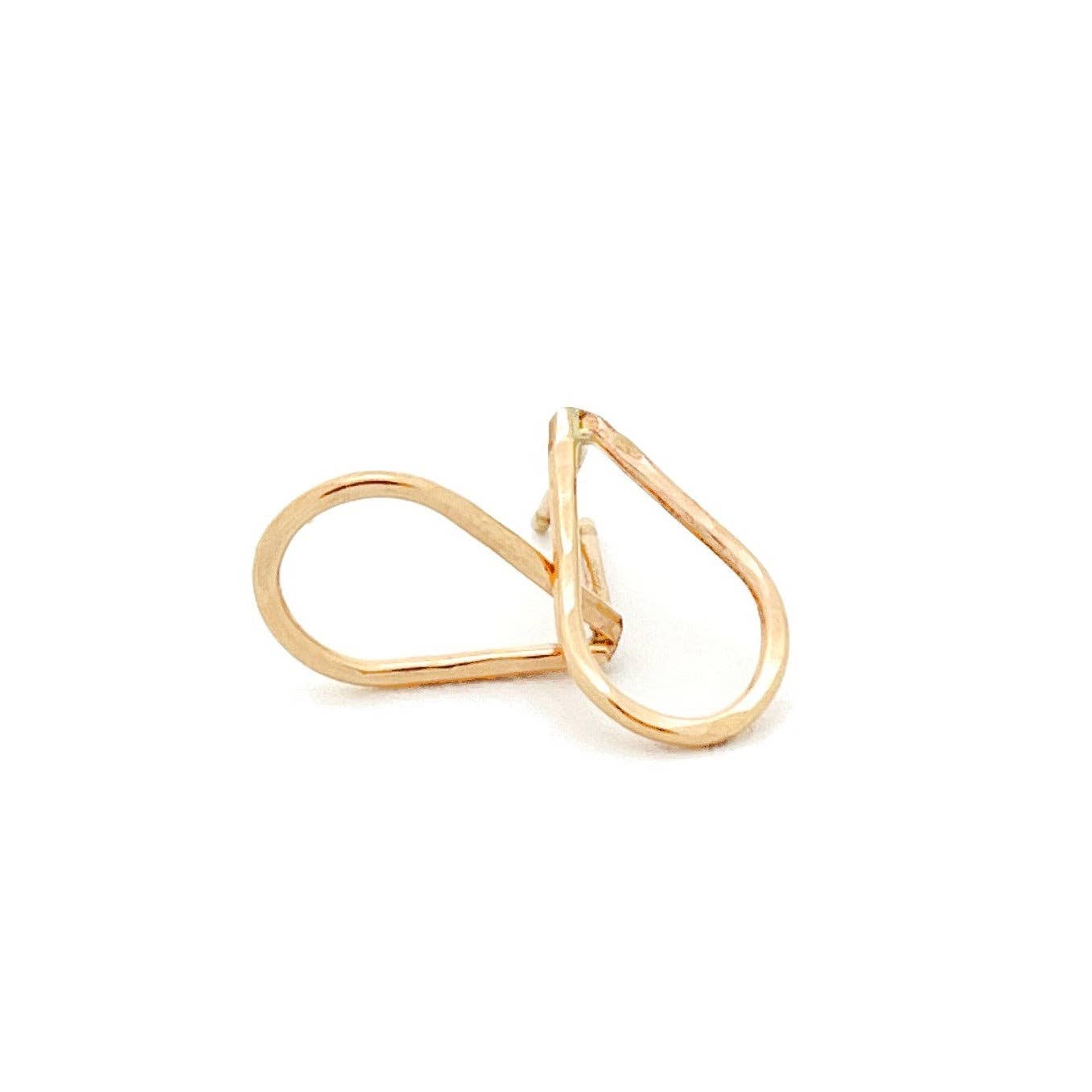 Barberry & Lace Handmade Jewelry - Hammered Teardrop Stud Earrings - Hypoallergenic, Minimalist