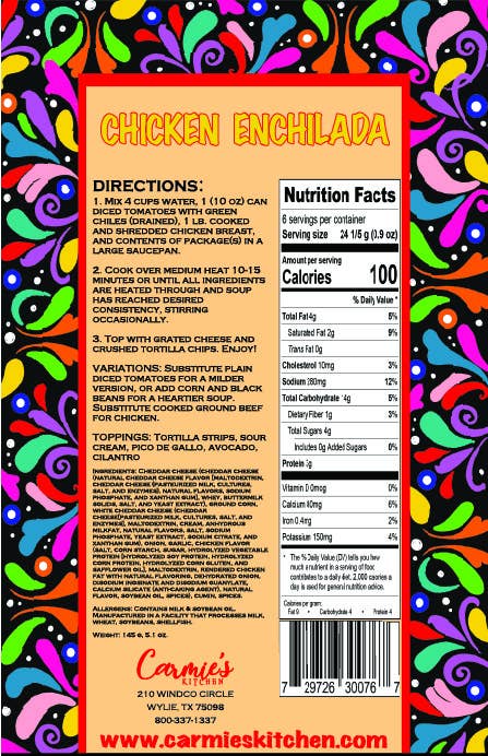 Carmie's Kitchen - Chicken Enchilada Soup Mix