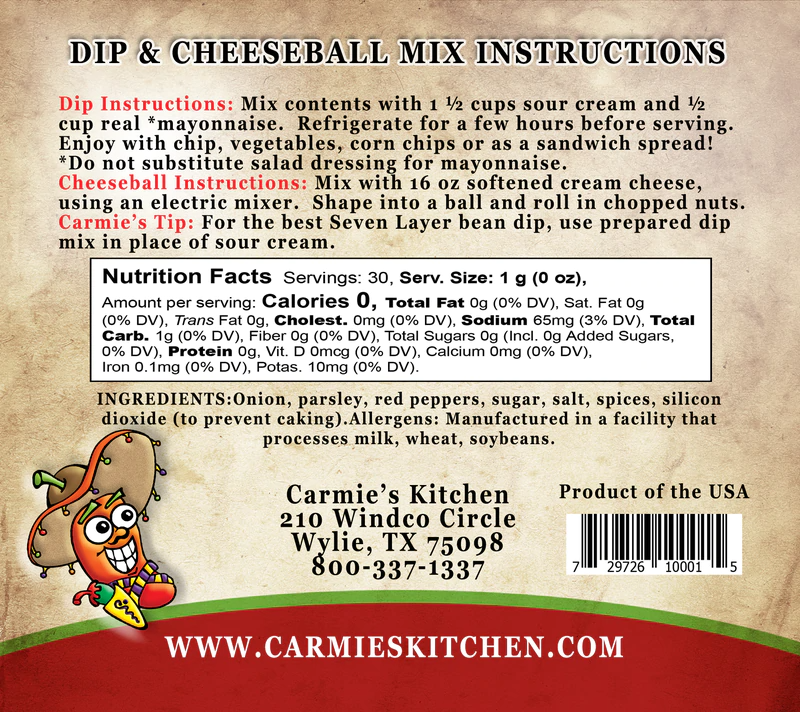 Carmie's Kitchen - Mañana Mexican Dip Mix