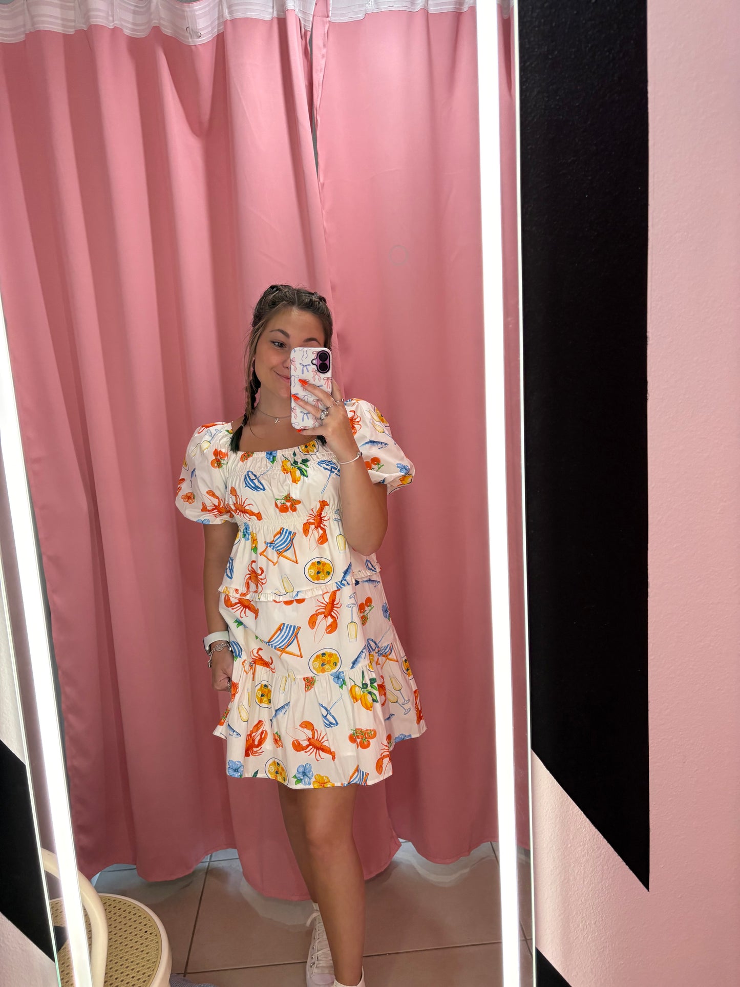 Coastal Puff Sleeve Dress