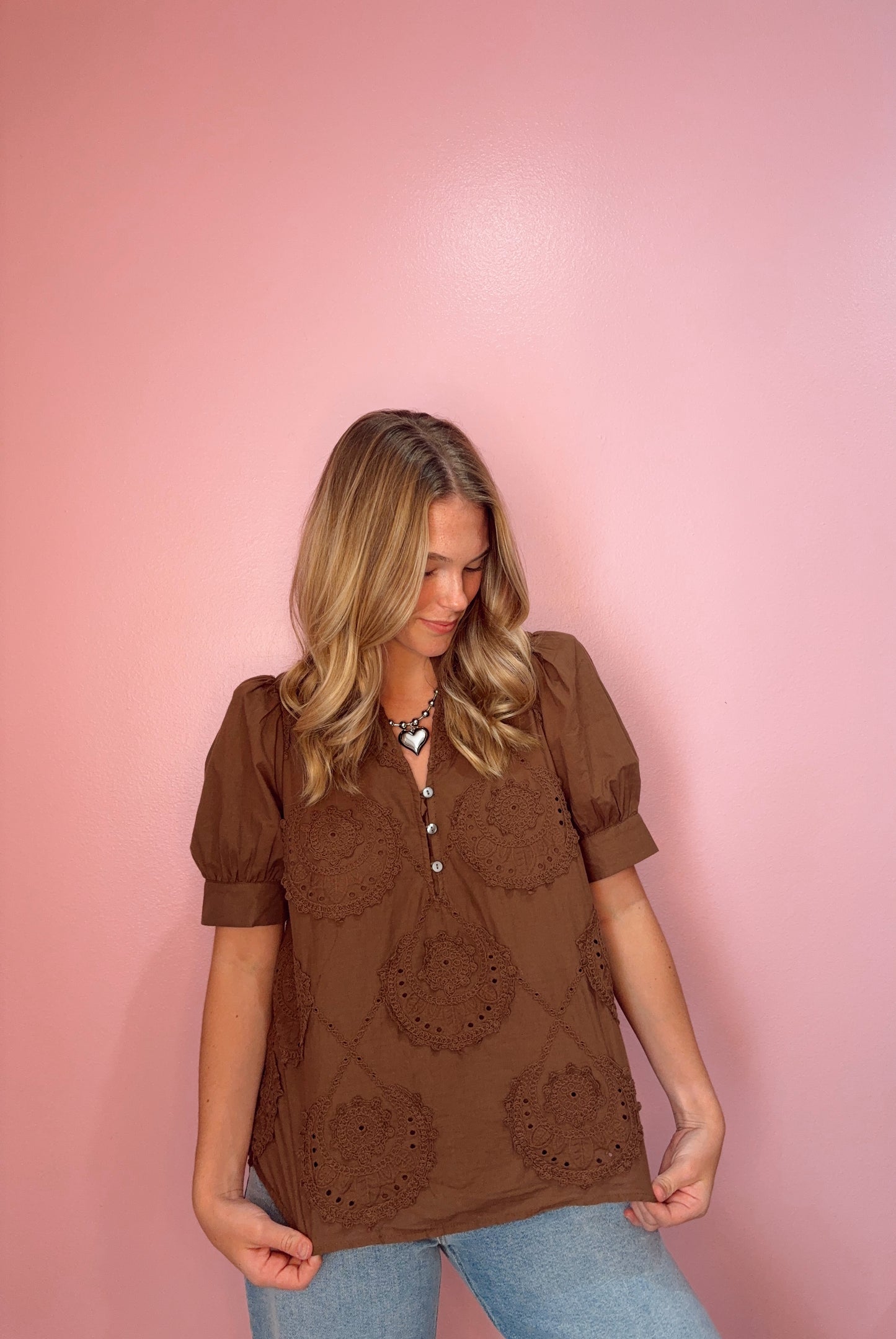 Mocha Dainty Blouse