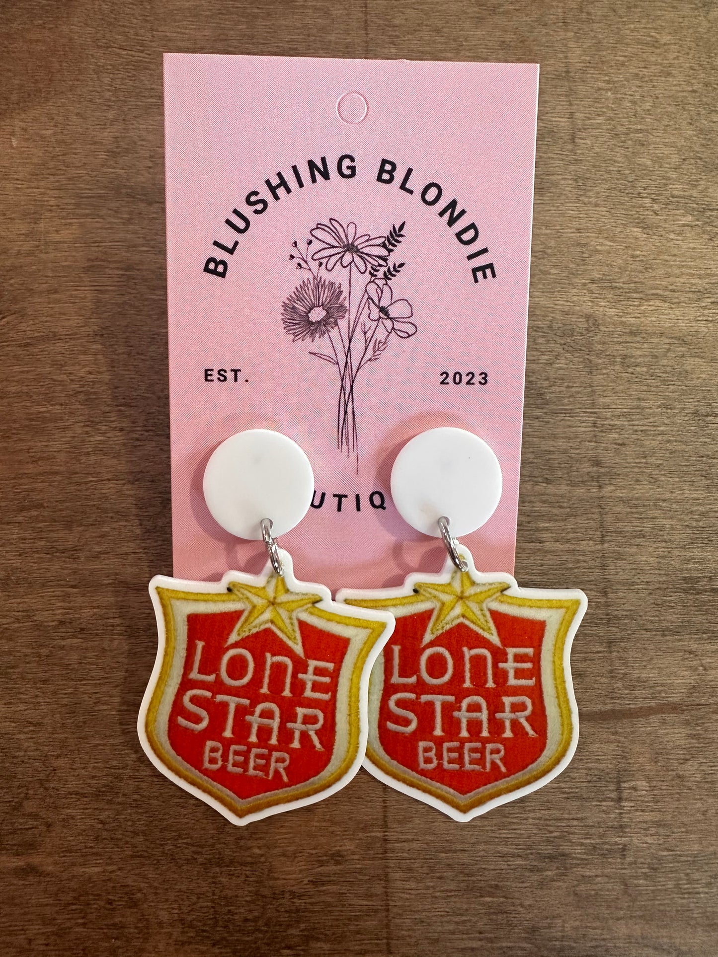 Lone Star Beer Earrings