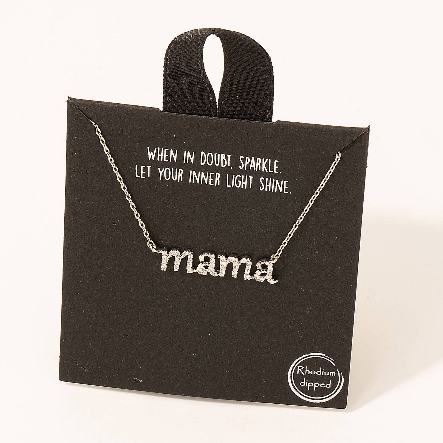 Pave Mama Pendant Necklace