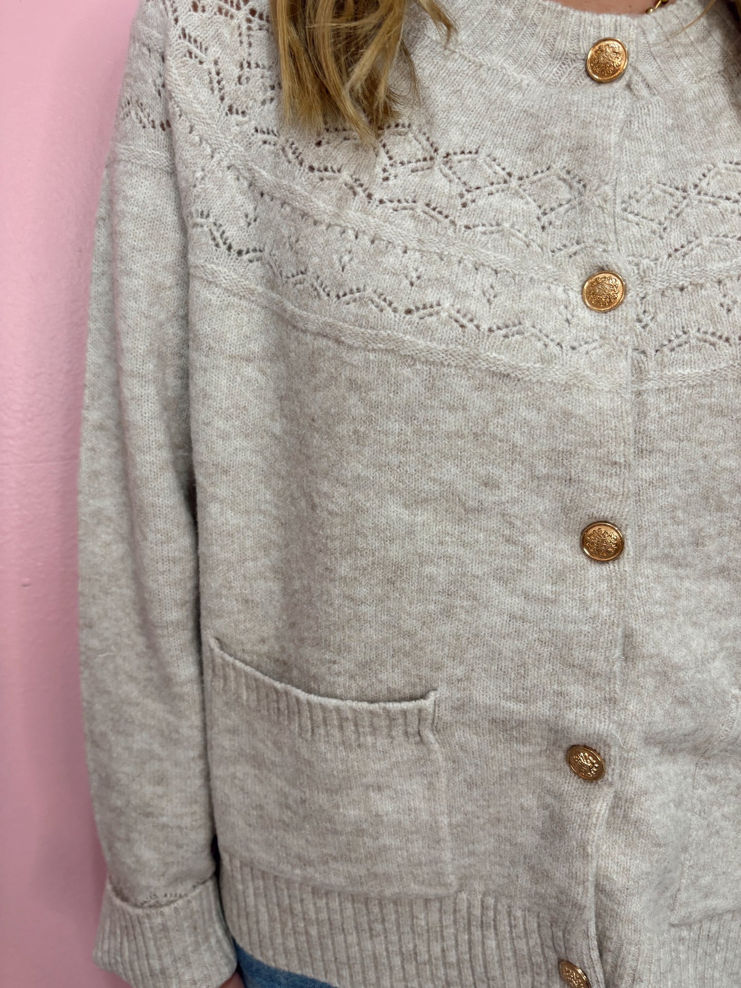 Elegant Oatmeal Cardigan