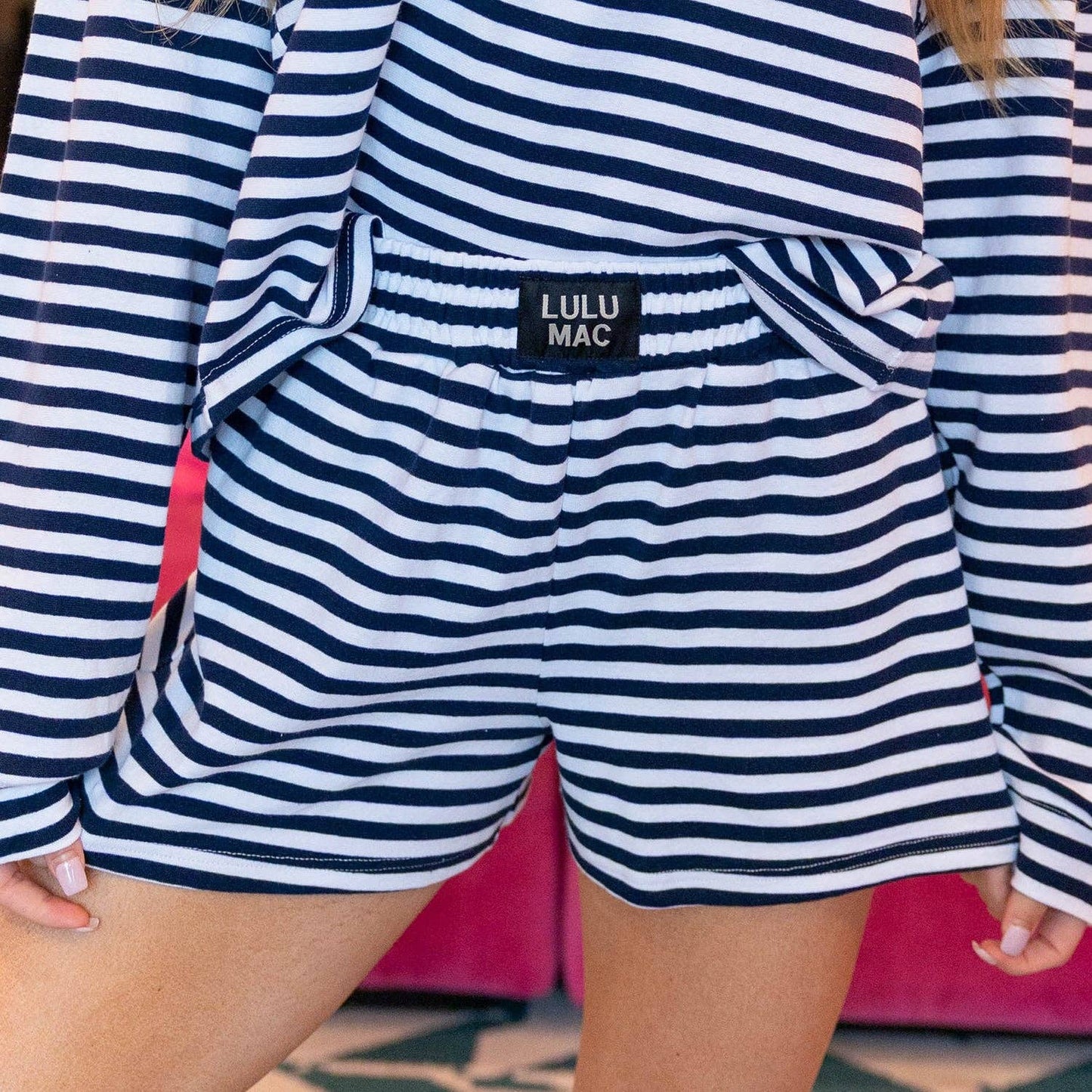 Girlie Girl Originals - LM-STRIPE Short-NAVY