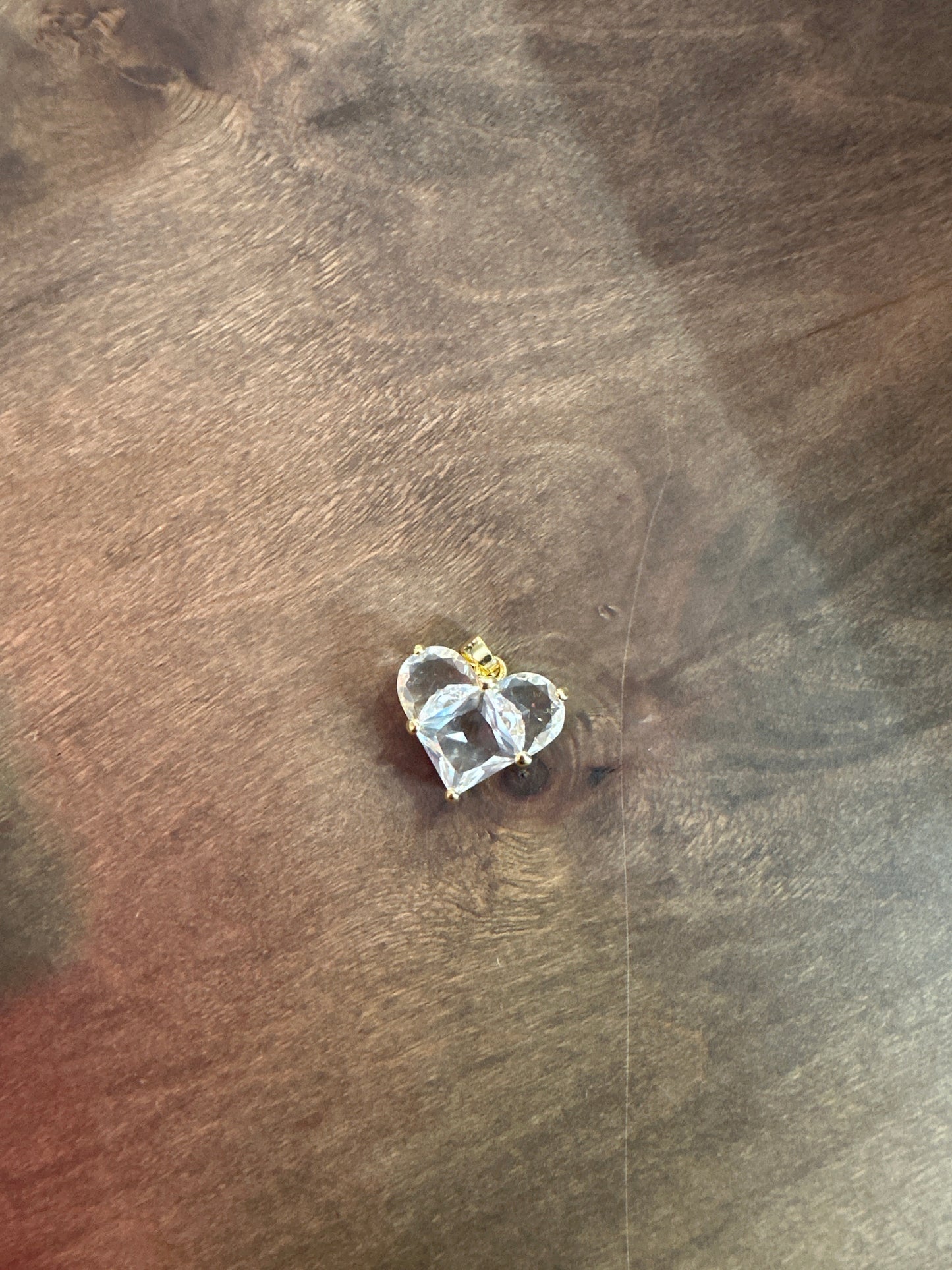 Chunky Crystal Heart Charm