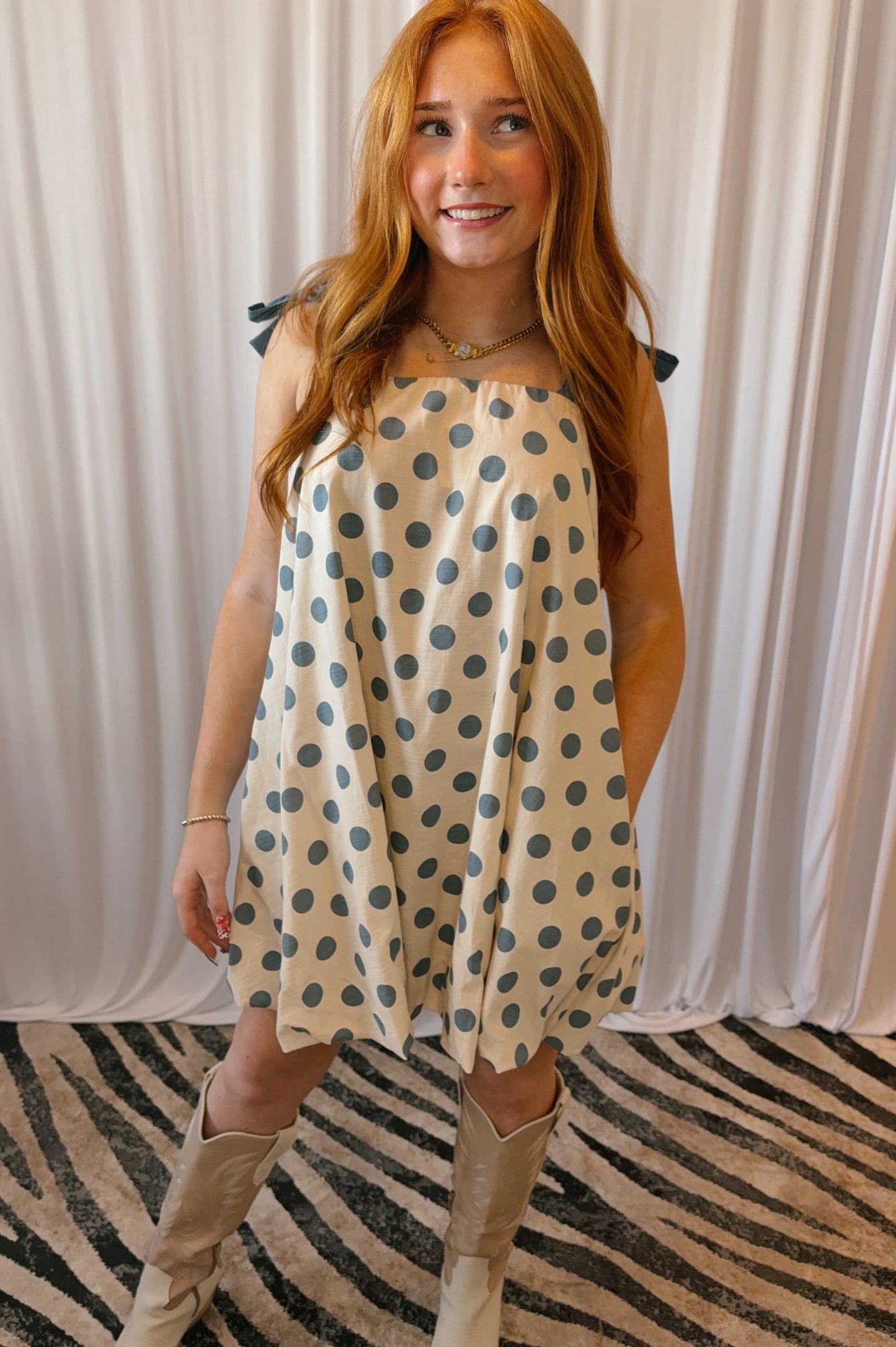 Blue Polka Dot Dress