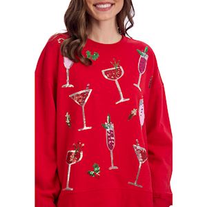 Cocktail Sequin Sweatshirt