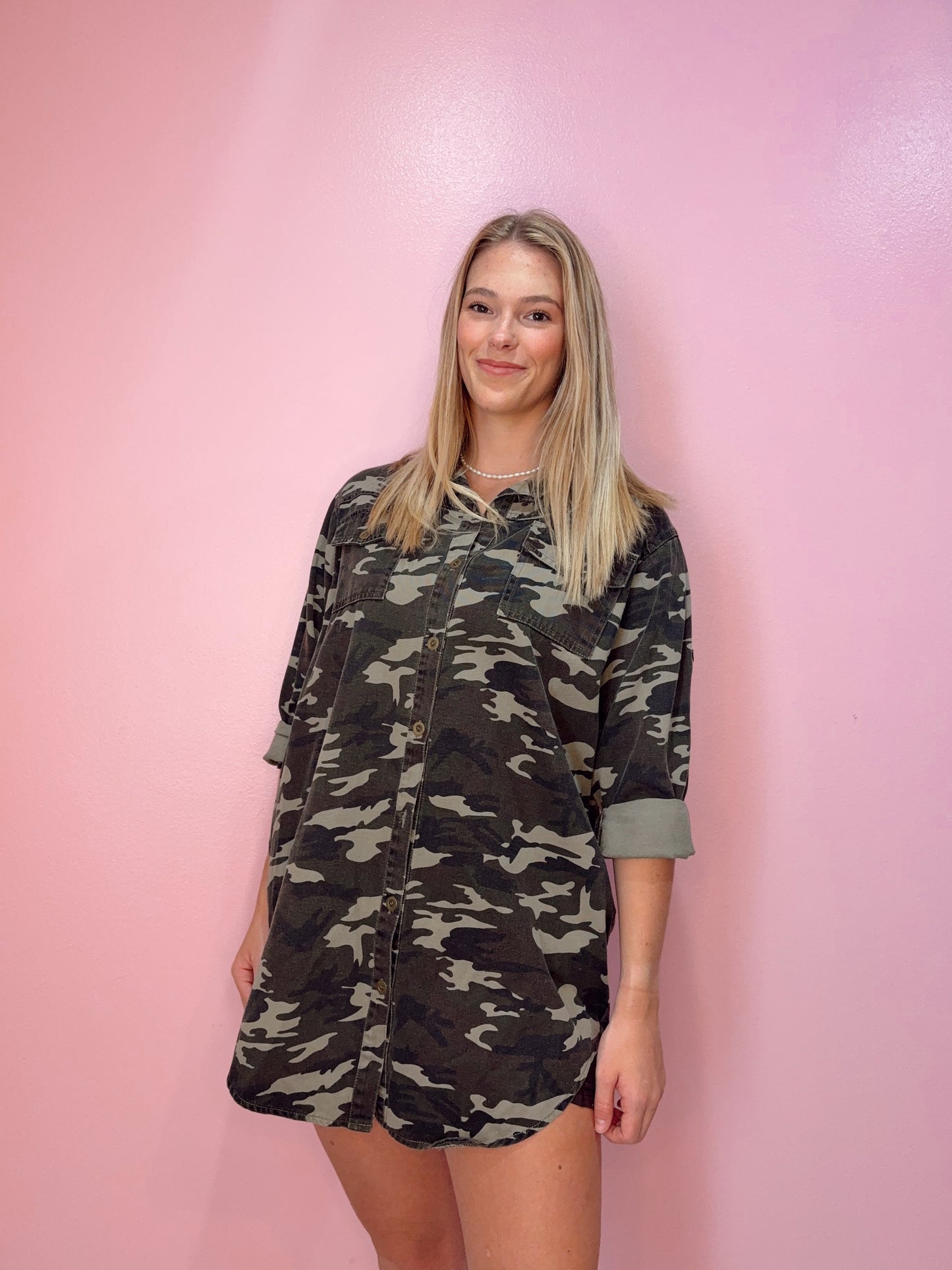 Camo Dress/ Cardigan