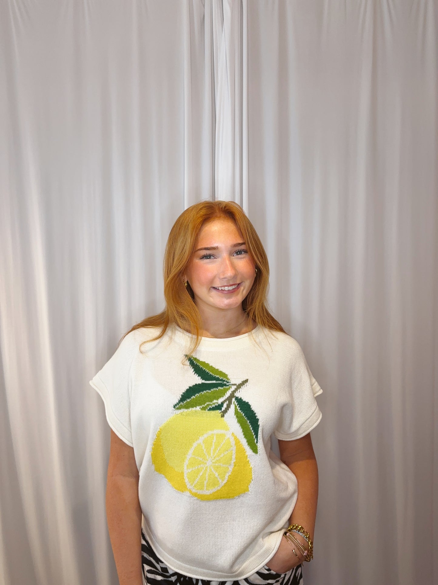 Lemon Knit Sweater Top