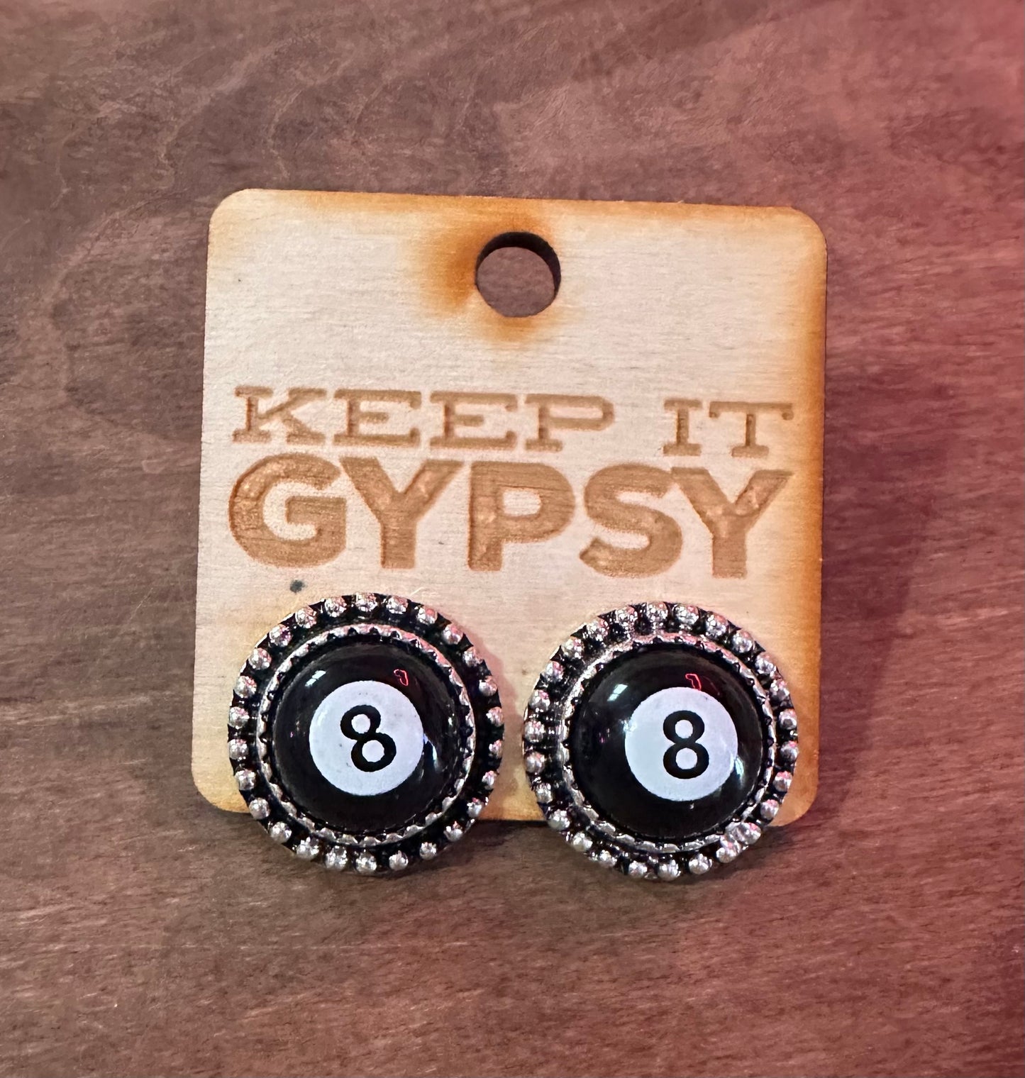 Eight Ball Earring Stud