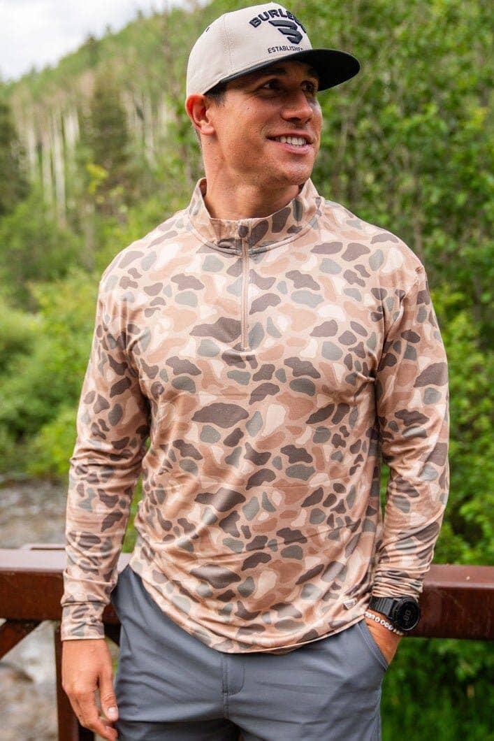 BURLEBO - Performance Quarter Zip - Pintail Camo