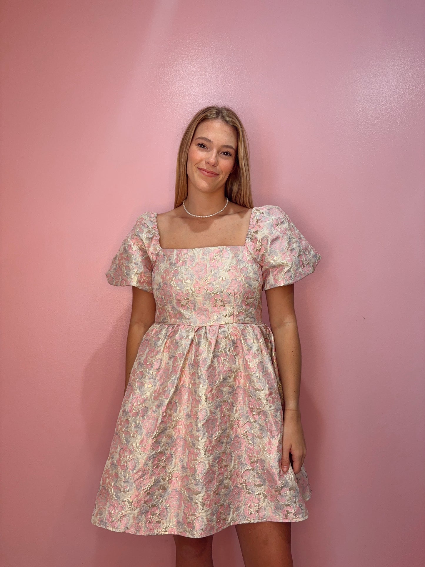 Pastel Puff Sleeve Babydoll Mini Dress