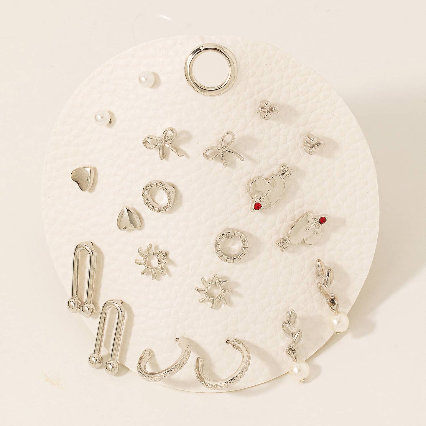 Assorted Love Theme Studs And Hoops Earrings Set