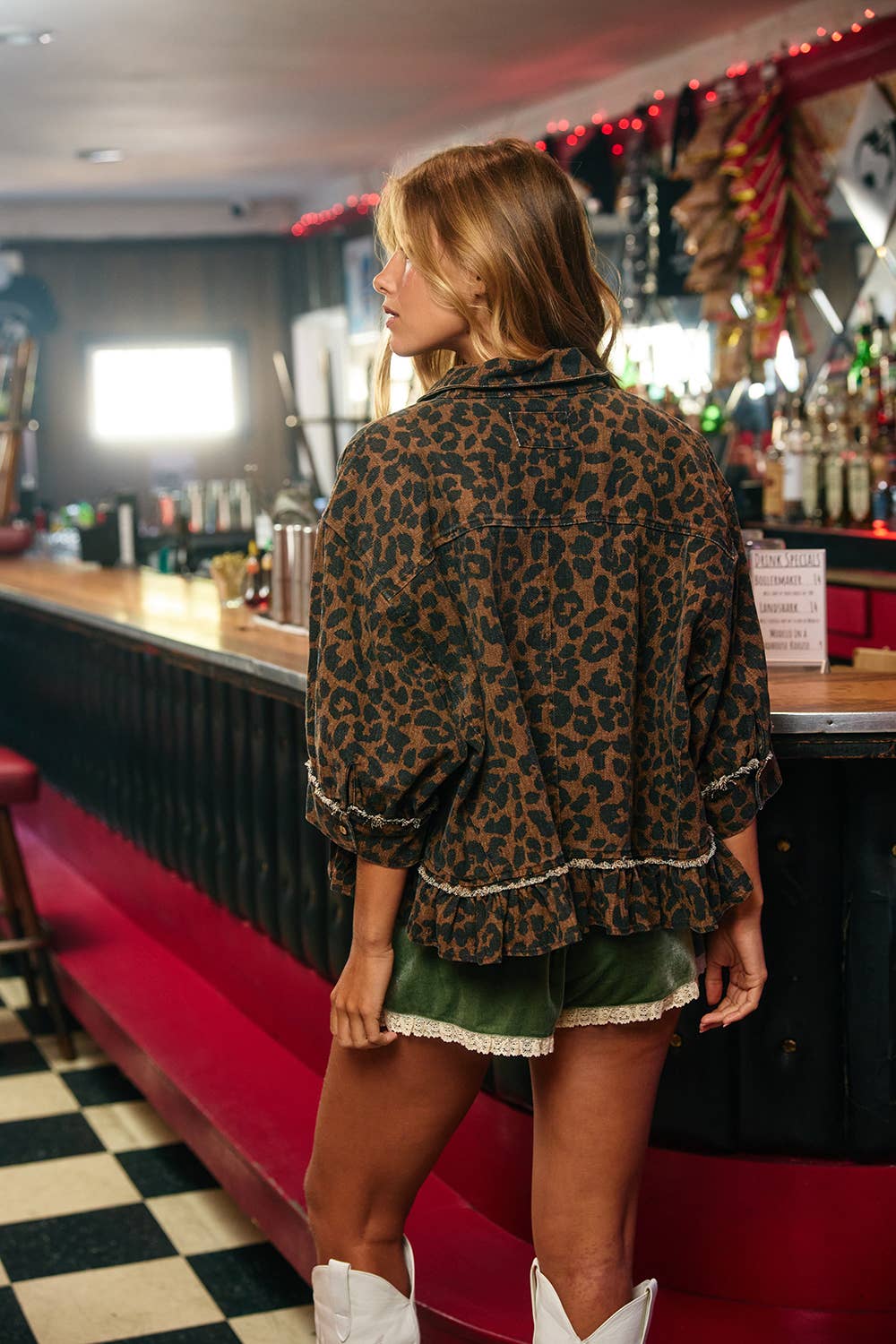 Leopard Print Ruffle Top