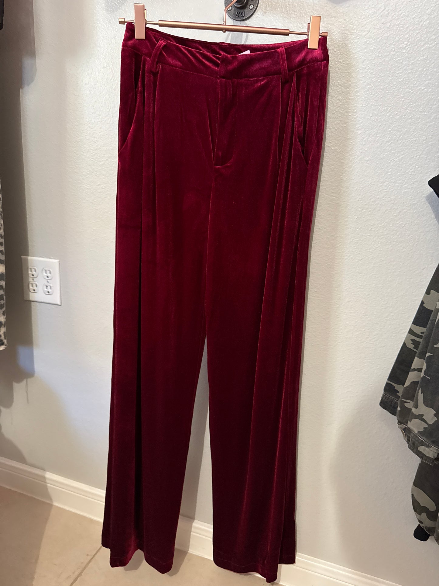 Velvet Slacks - Garnet
