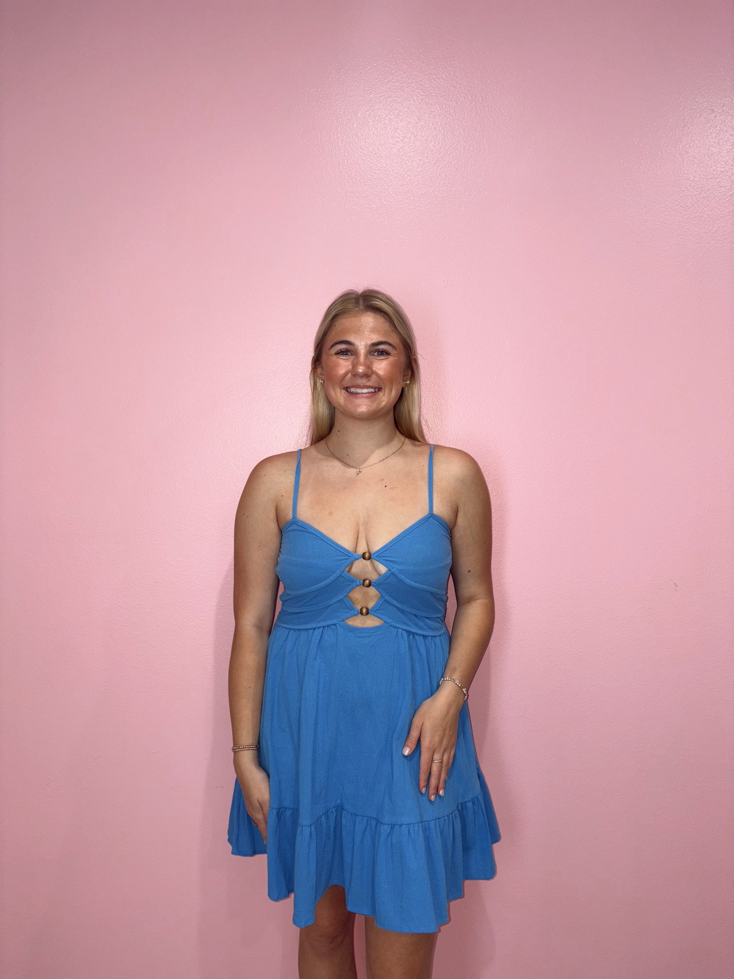 Sail Blue Cutout Mini Dress