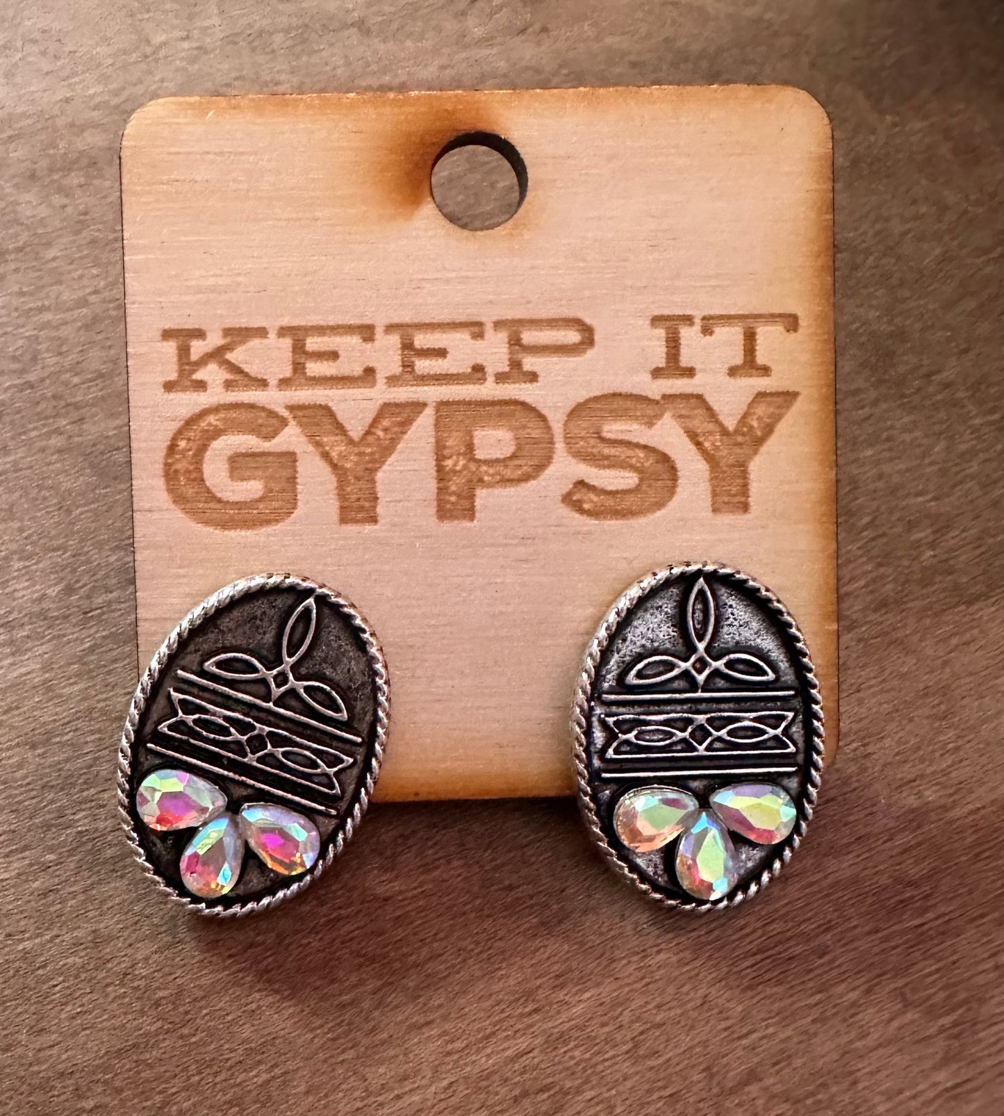 Rhinestone Boot Stitch Earrings