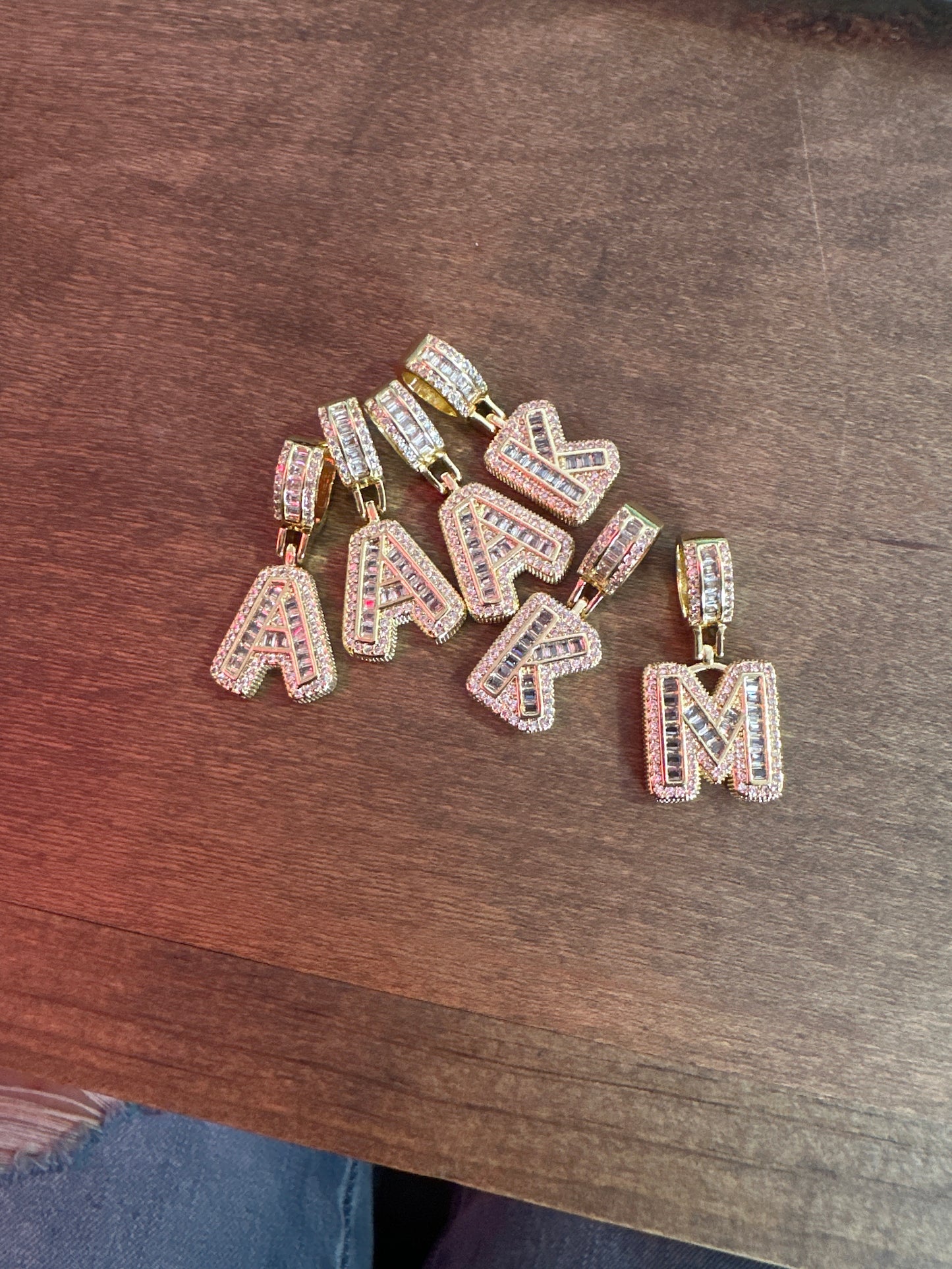 Crystal with Crystal Connecter Letter Charm