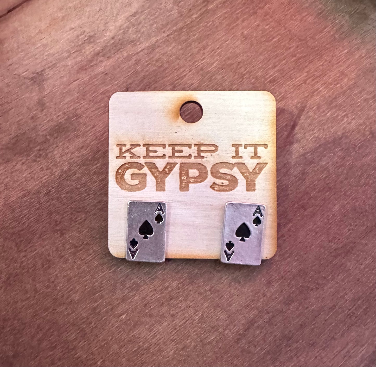 Playing Card Stud Earrings