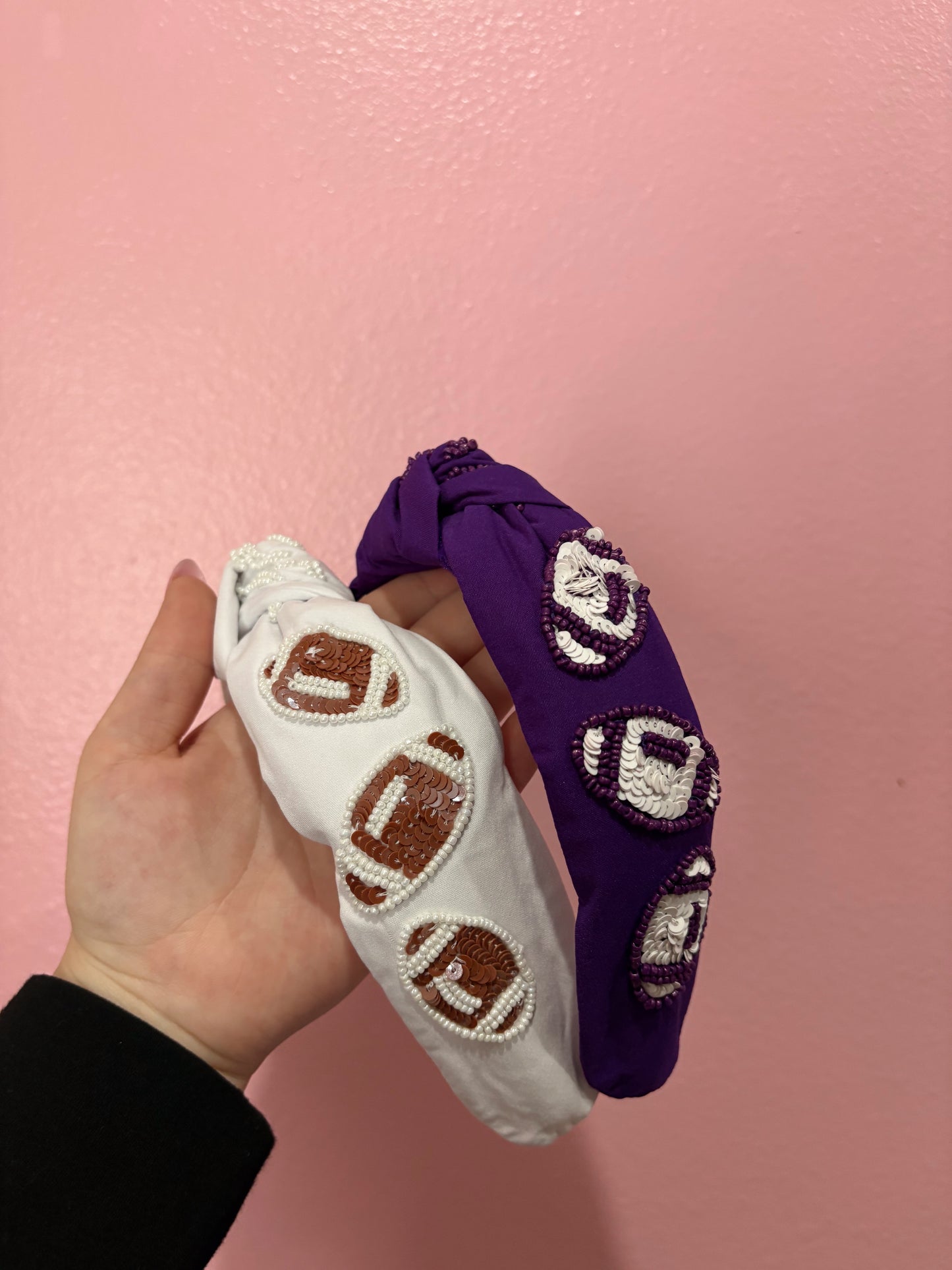 Beaded Football Headband
