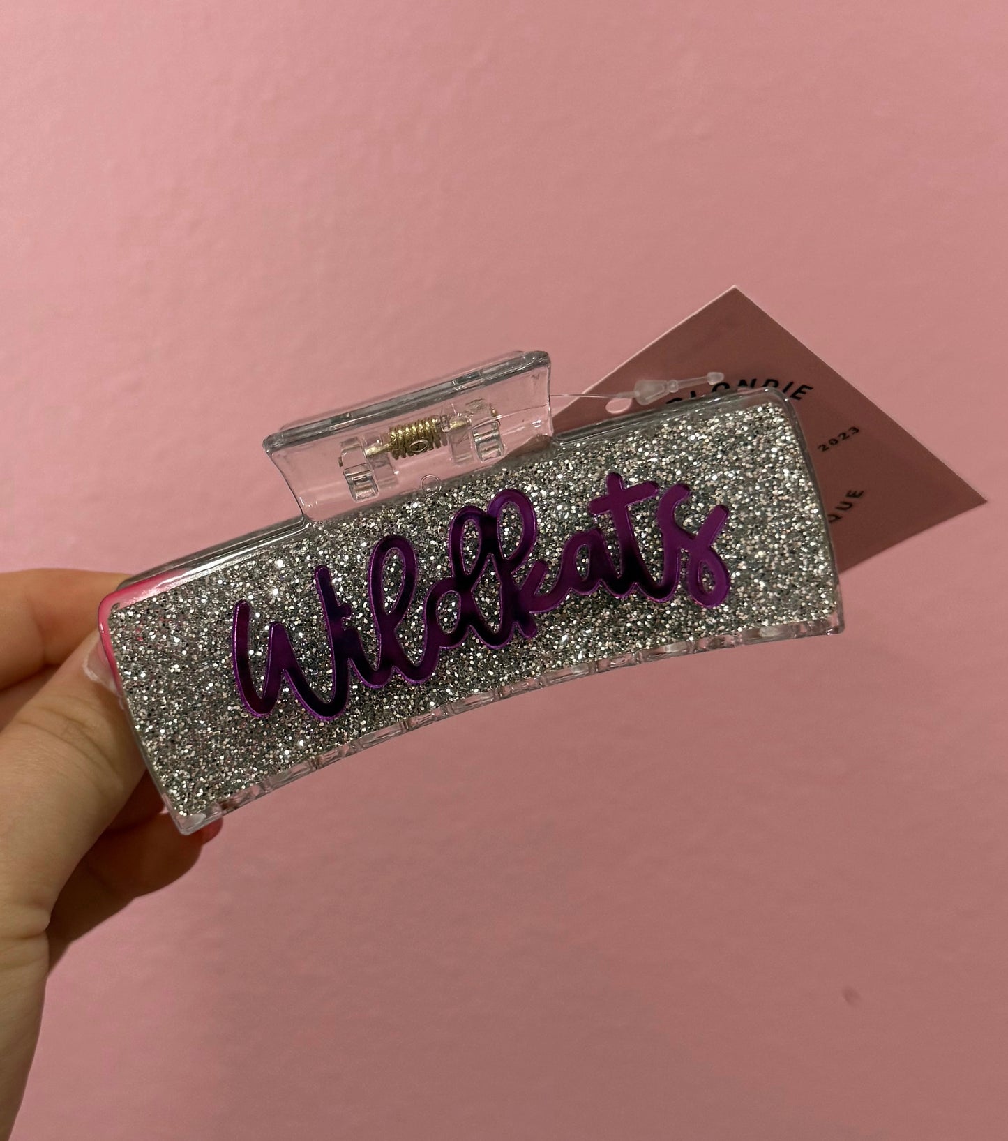 Large Silver and Purple Wildkats Claw Clip