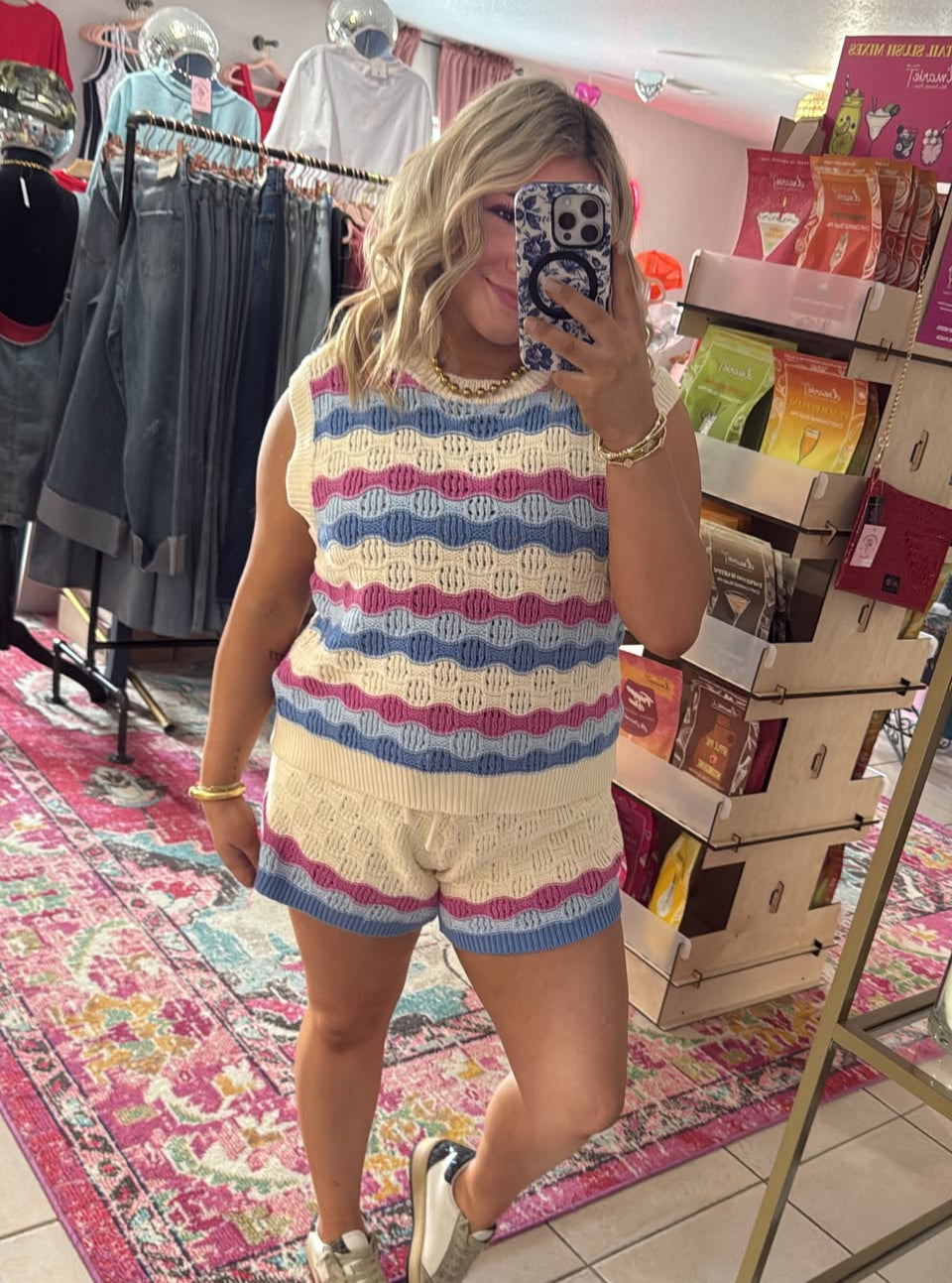 Multi Wave Crochet Matching Set