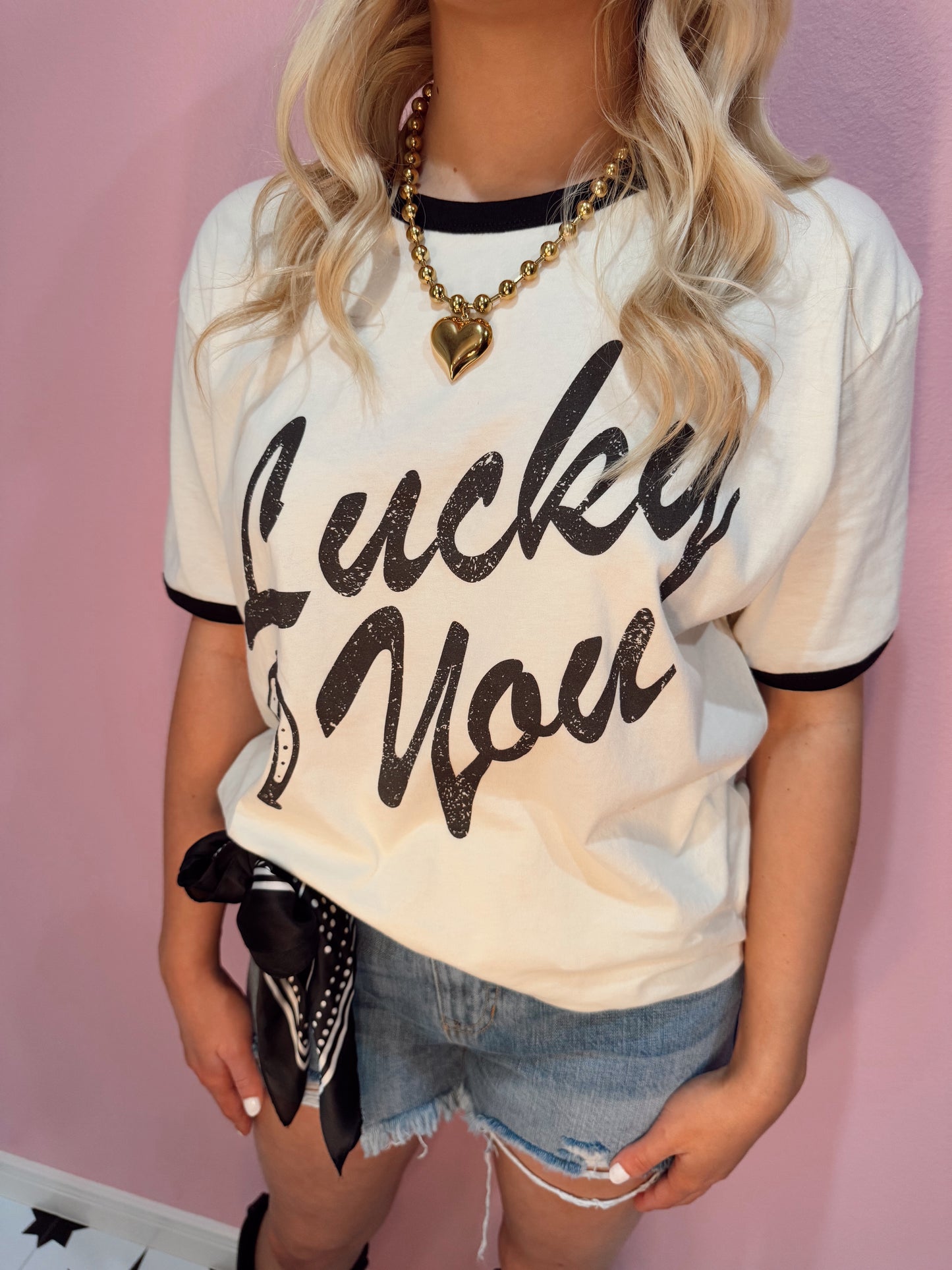 Lucky You Ringer Tee