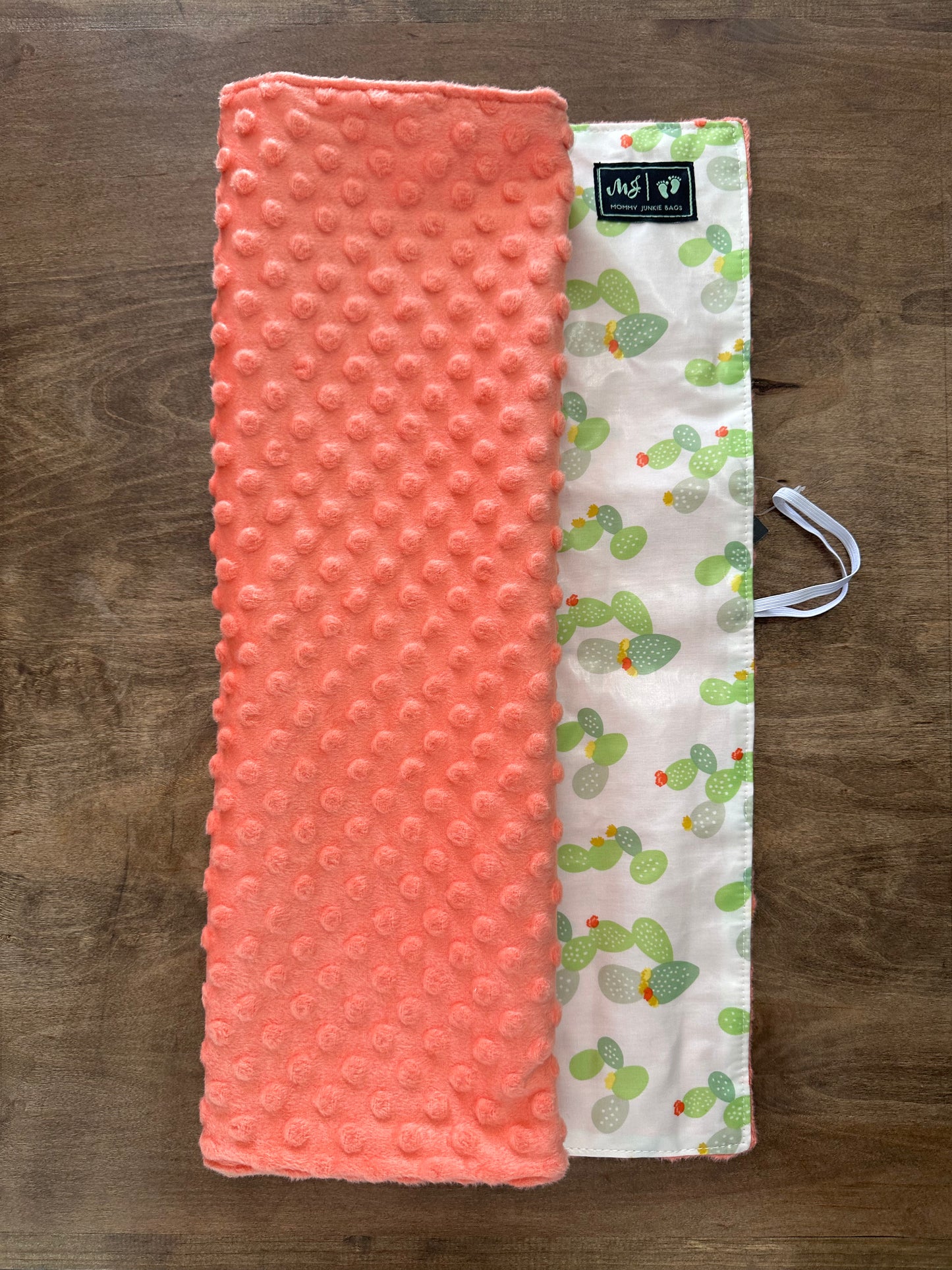 Minky Changing Pad - Coral/Cactus