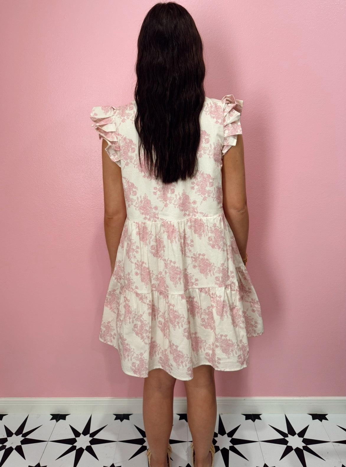 Pink & Cream Floral Dress