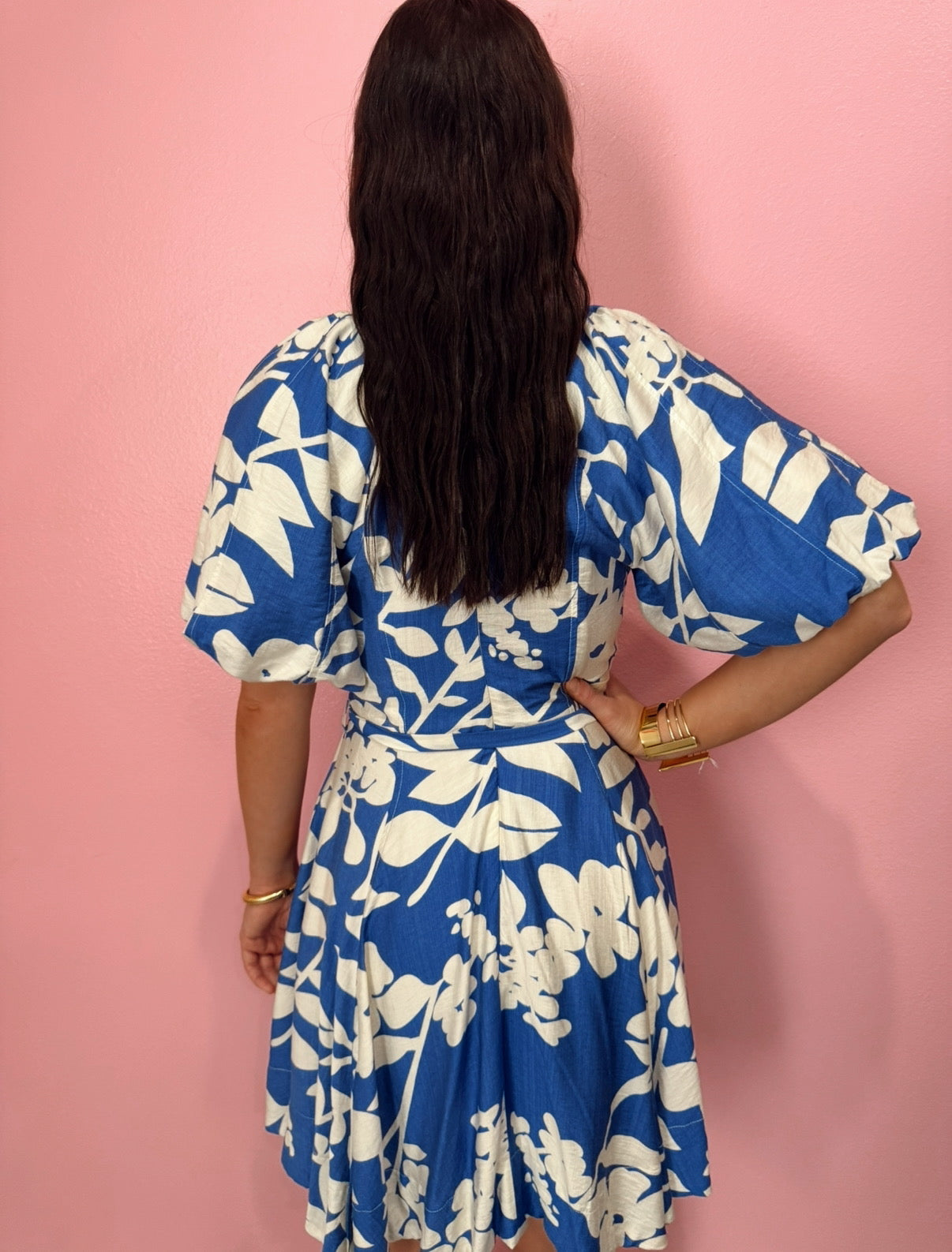 Blue & Cream Floral Dress