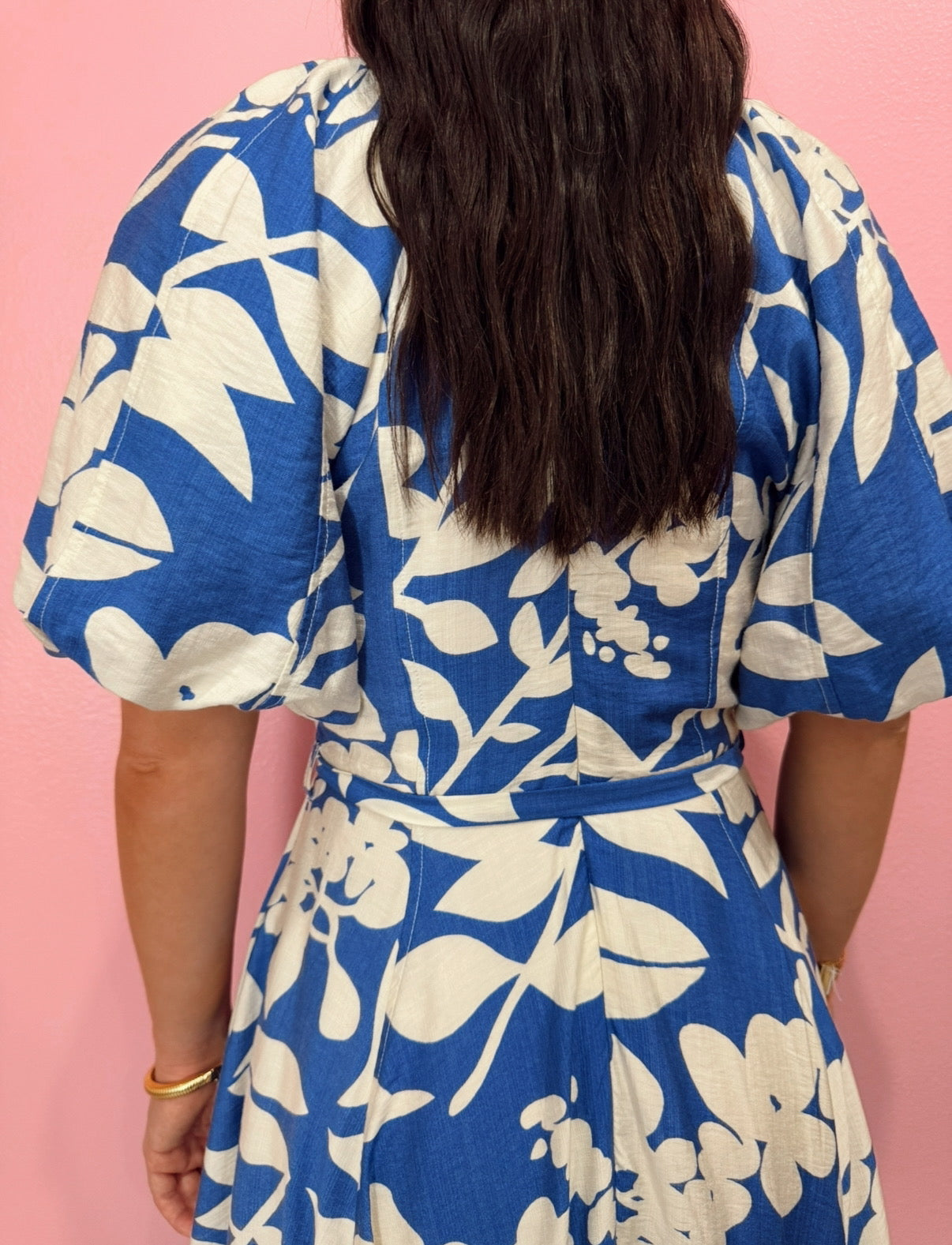 Blue & Cream Floral Dress