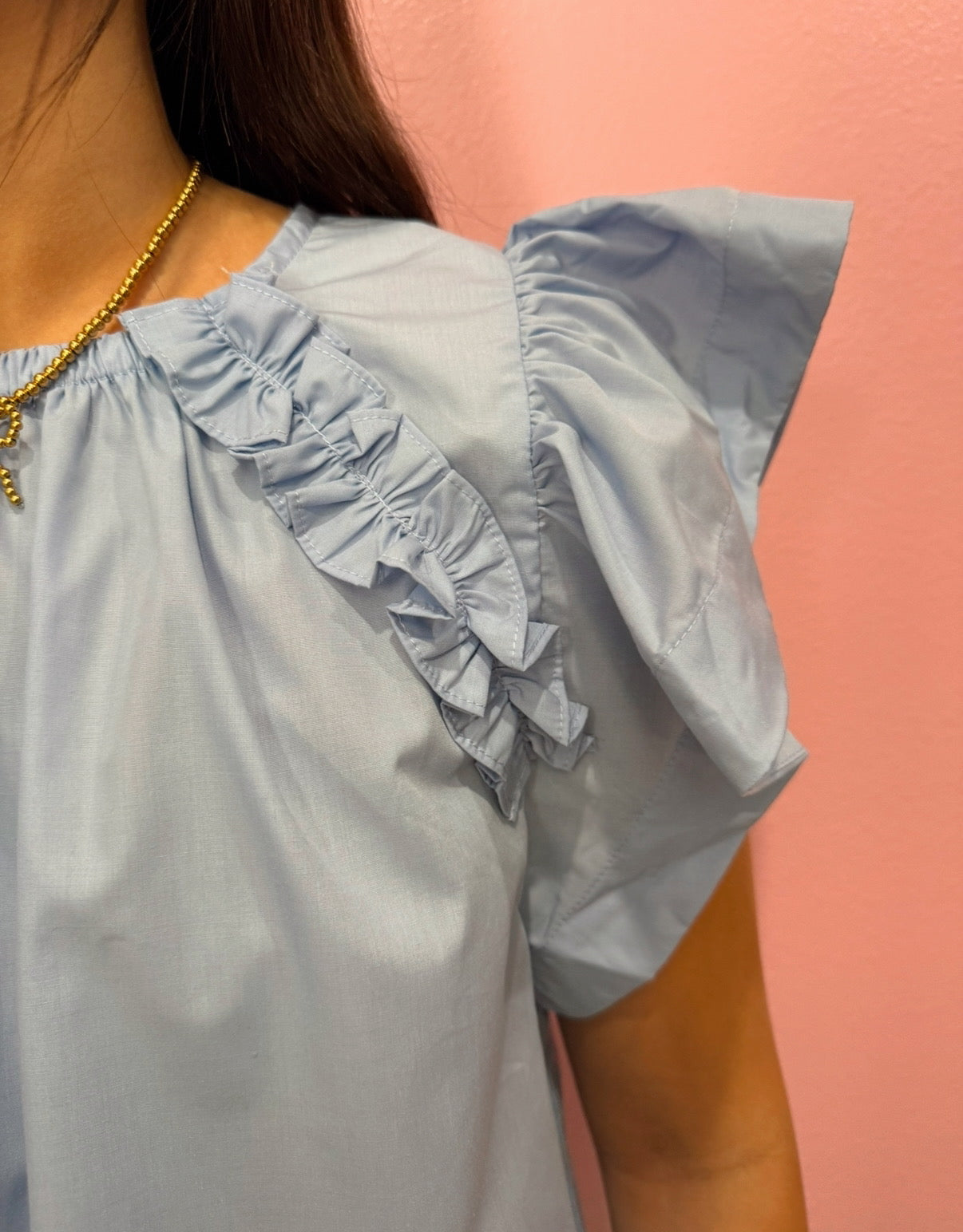 Baby Blue Ruffle Top