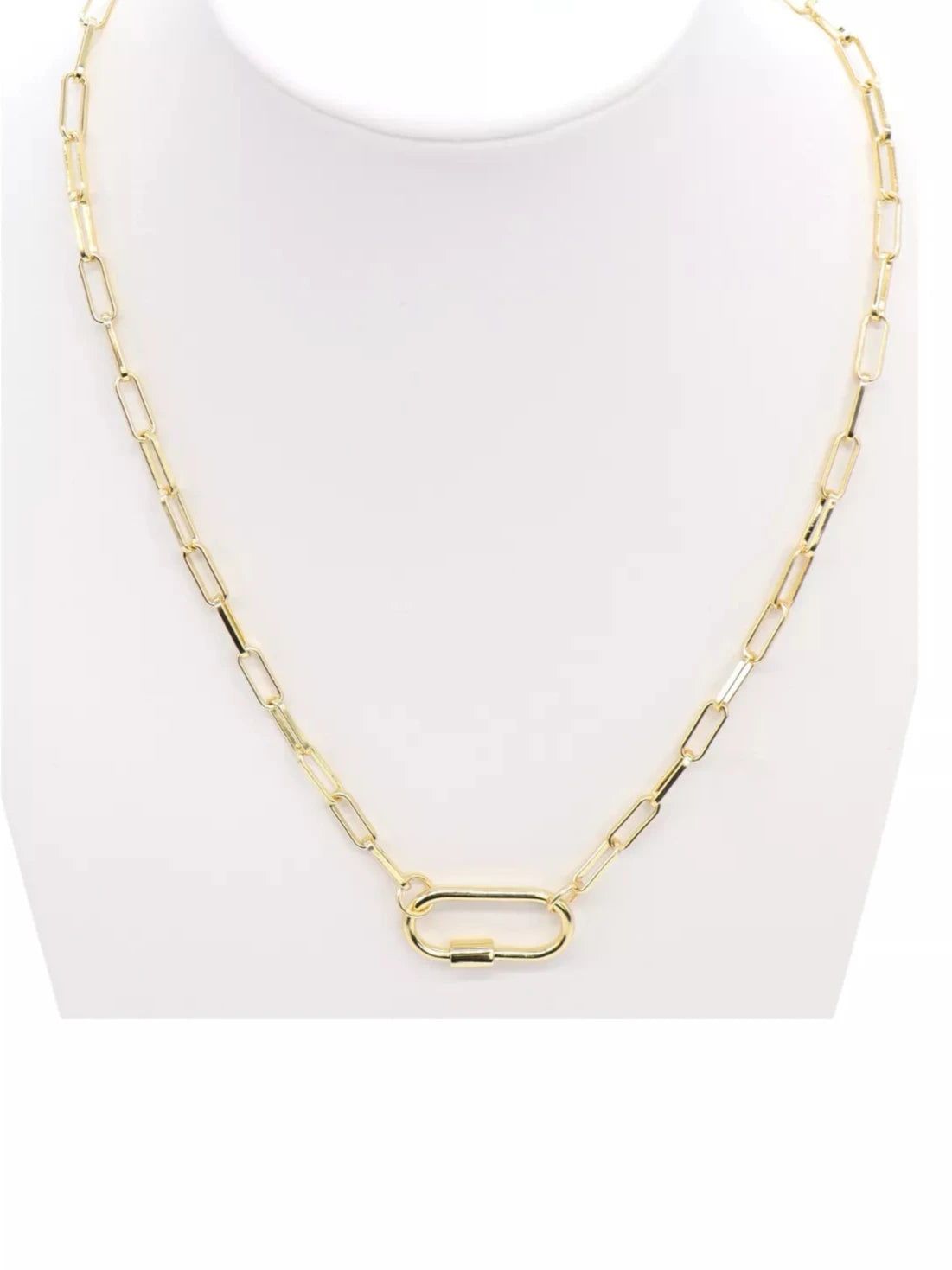 Gold Ashley Necklace with Piper Carabiner | 16 Inch