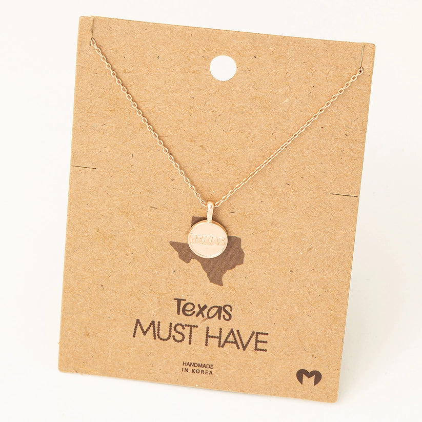 Texas Coin Pendant Necklace