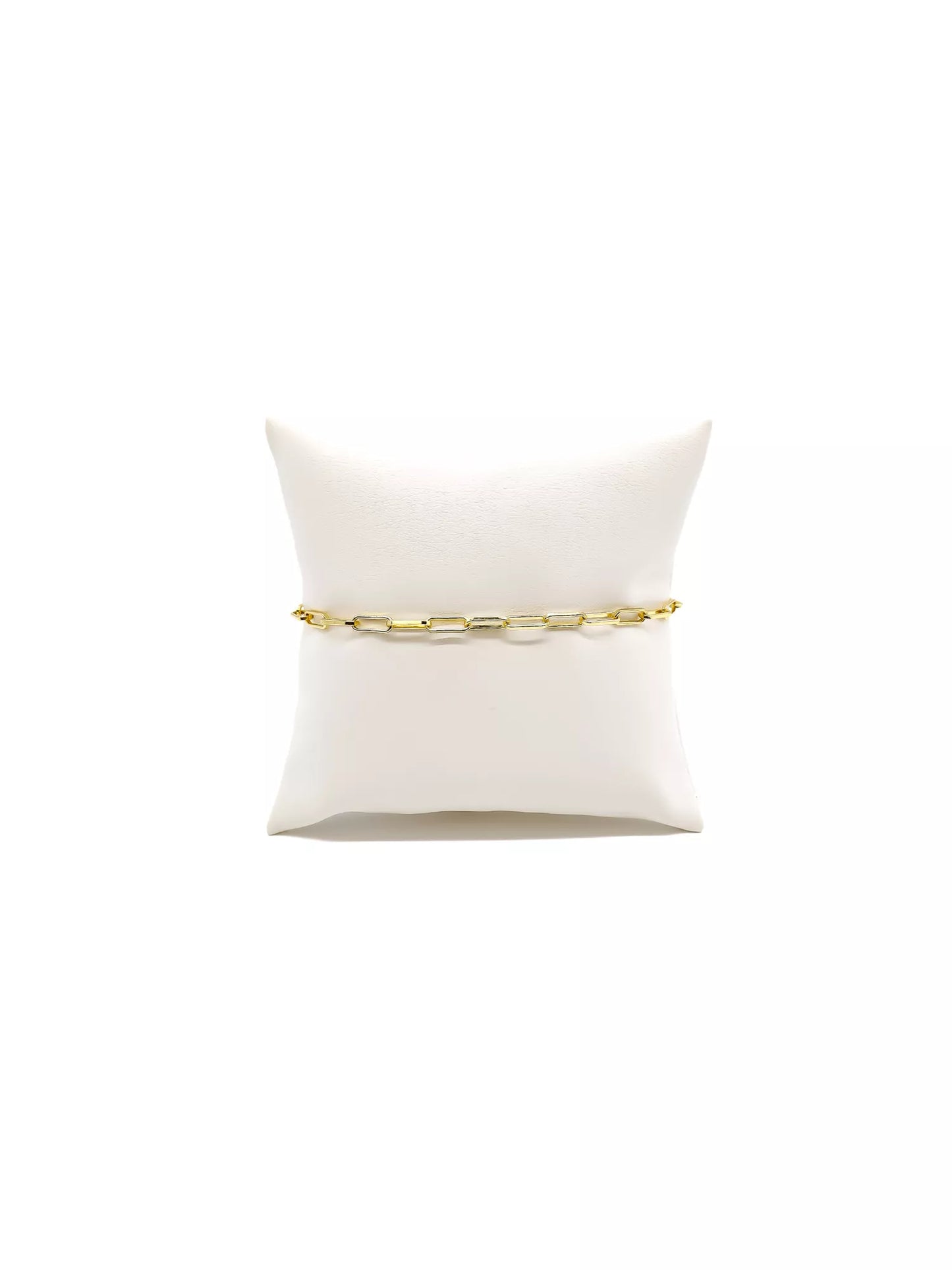 Gold Ashley Paperclip Chain Charm Bracelet | 6.5 Inch