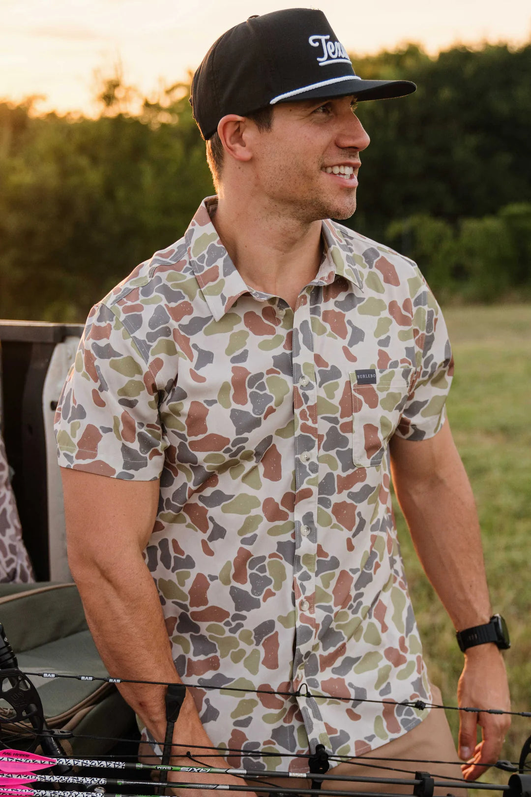 Performance Button Up - Driftwood Camo
