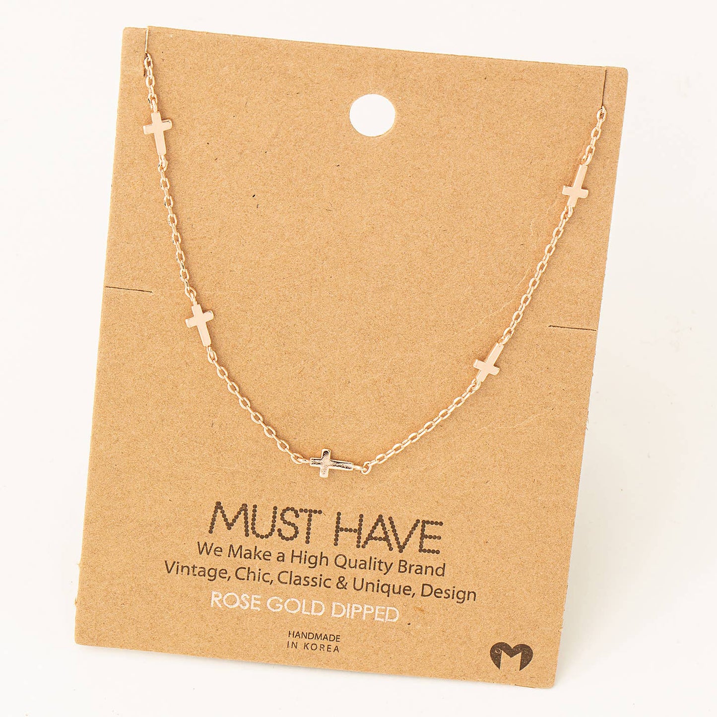 Dainty Cross Station Necklace