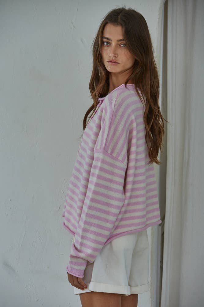 Bubblegum Striped Cardigan