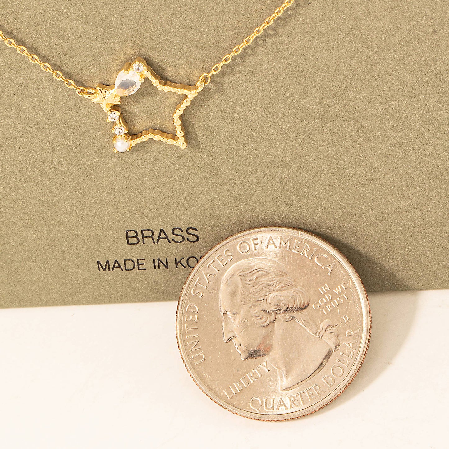 Rhinestone Cluster Star Pendant Necklace