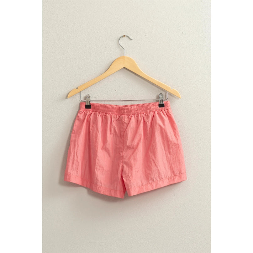Mid- Waist Nylon Shorts - Tea Rose