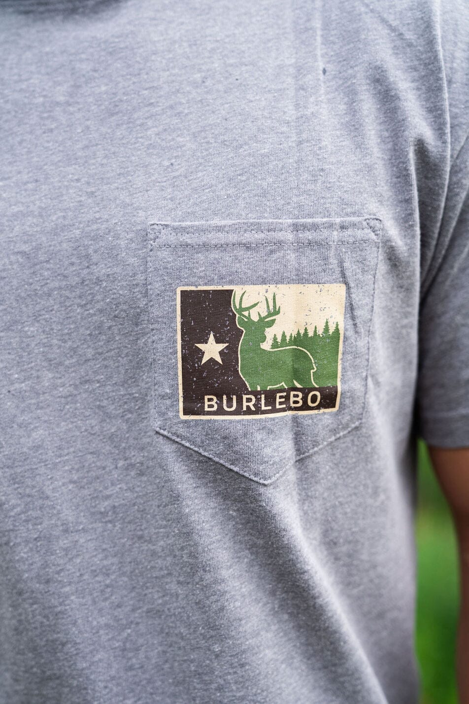 Texas Deer Flag - SS - Dark Heather Grey